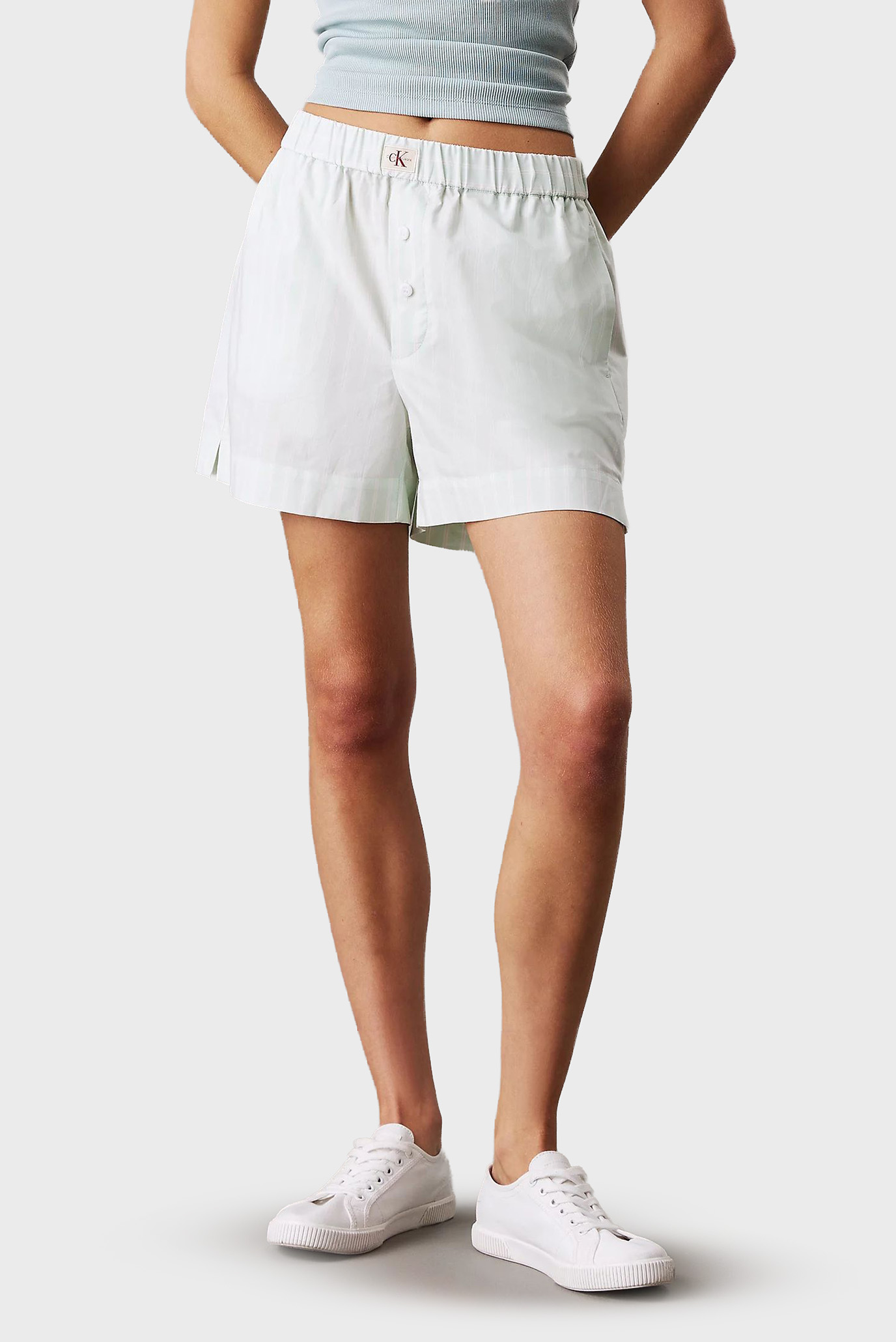 Жеснкие мятные шорты в полоску SUMMER Ментоловый S Calvin Klein Jeans J20J225218 Жеснкие мятные шорты в полоску SUMMER Ментоловый S Calvin Klein Jeans J20J225218