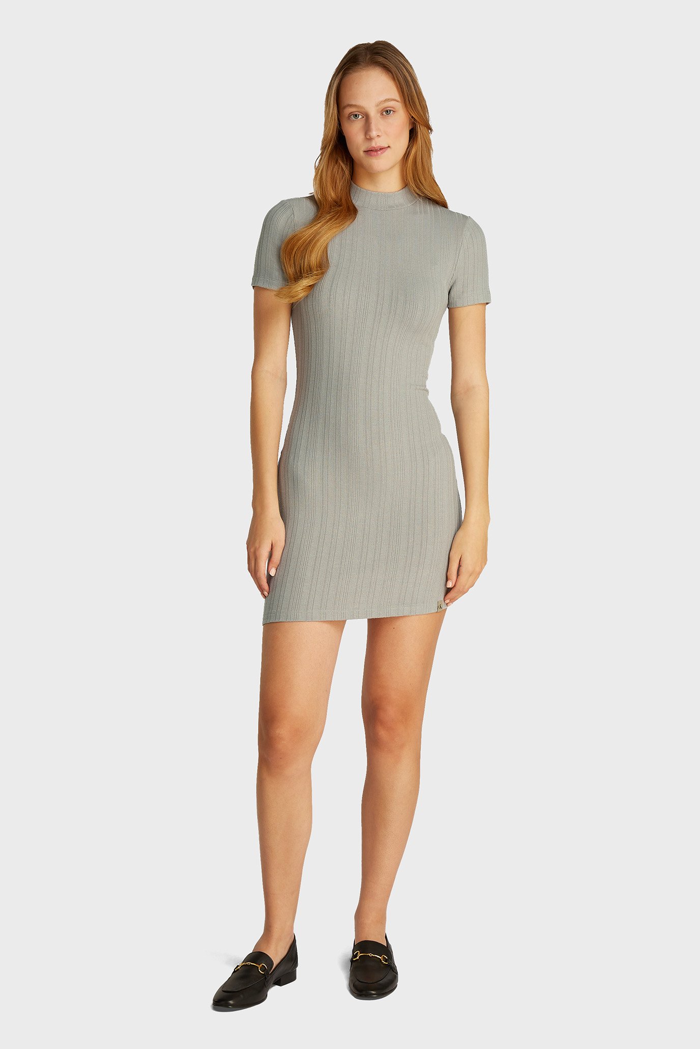 Женское серое платье WARM TEXTURE RIB DRESS Серый M Calvin Klein Jeans J20J224832 Женское серое платье WARM TEXTURE RIB DRESS Серый M Calvin Klein Jeans J20J224832