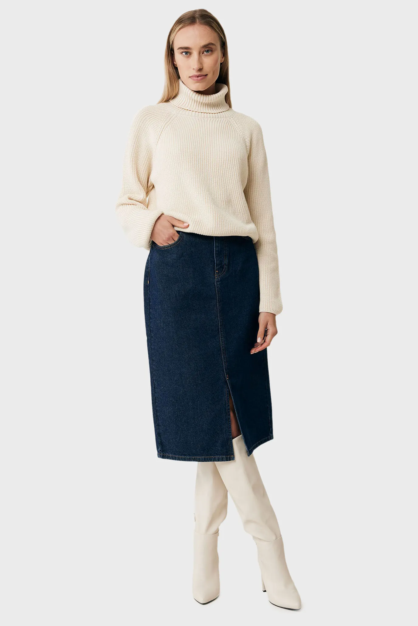 Жіноча темно-синя джинсова спідниця OLGA Mexx TU0535036W