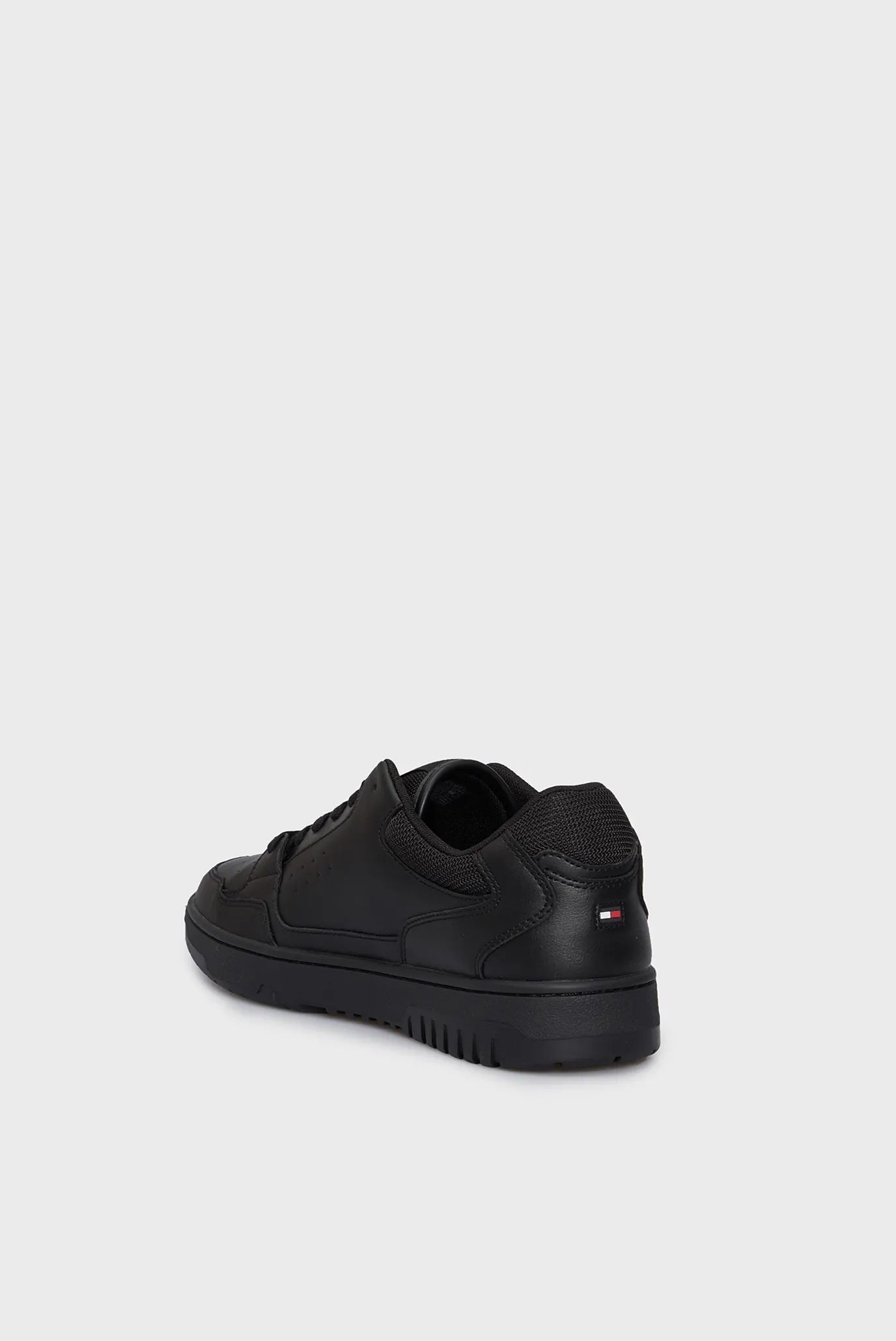 HAMI H384290 AMERICAN 純正黒革 Мужские черные кожаные сникерcы TH BASKET CORE LEATHER ESS Tommy