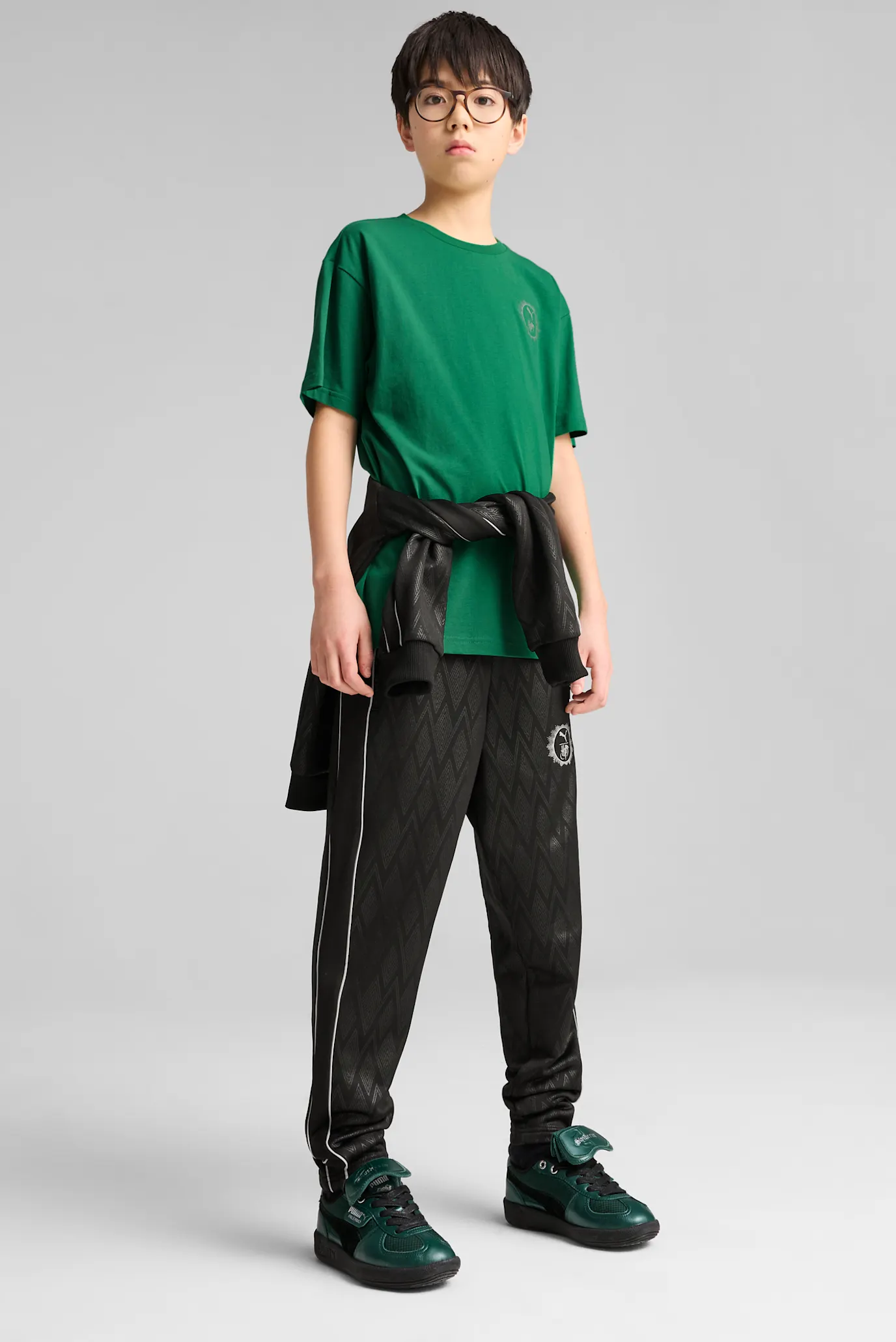 Детская зеленая футболка PUMA x HARRY POTTER Relaxed Graphic Tee Men 2