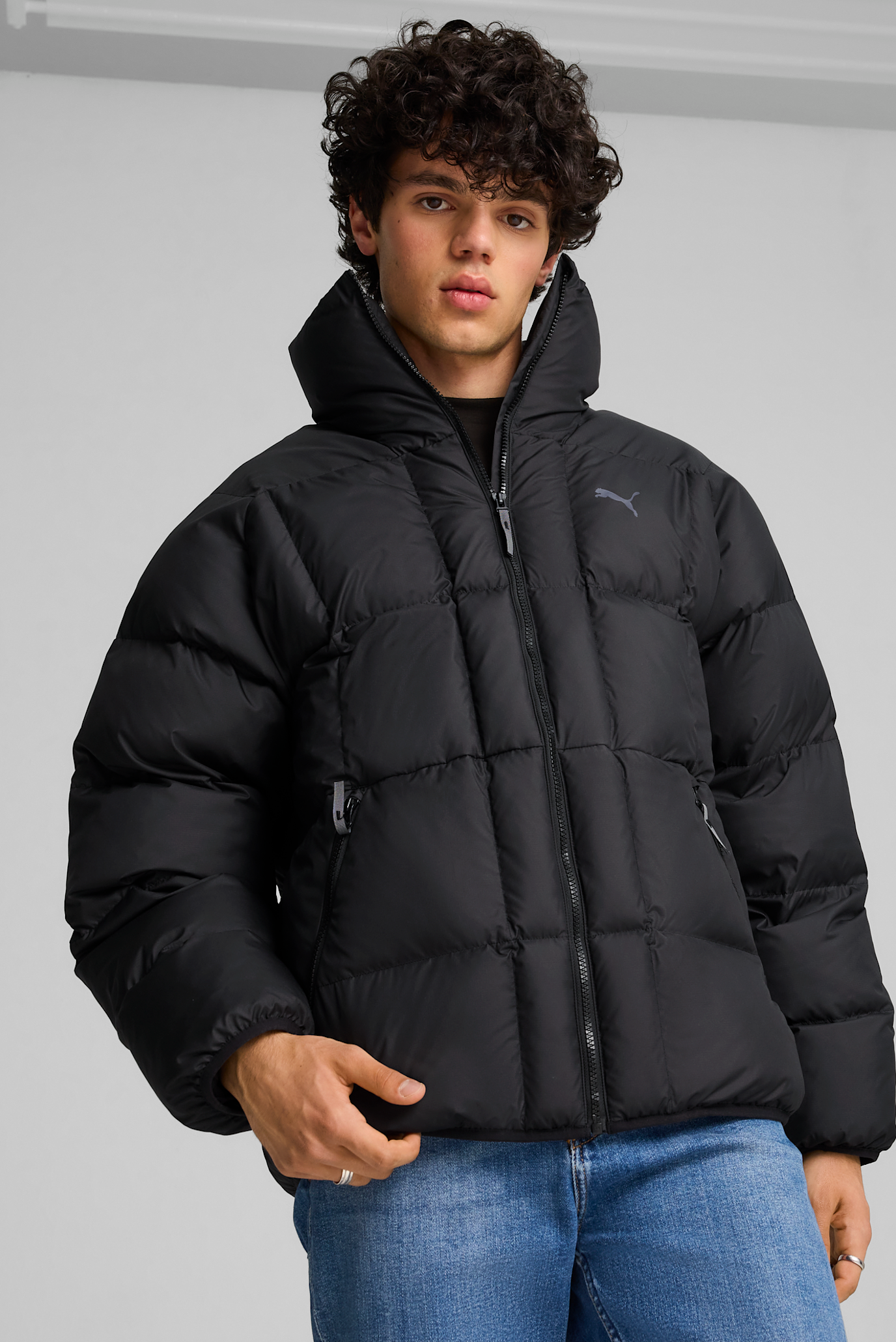 Мужской черный пуховик Puffer Jacket Men 1