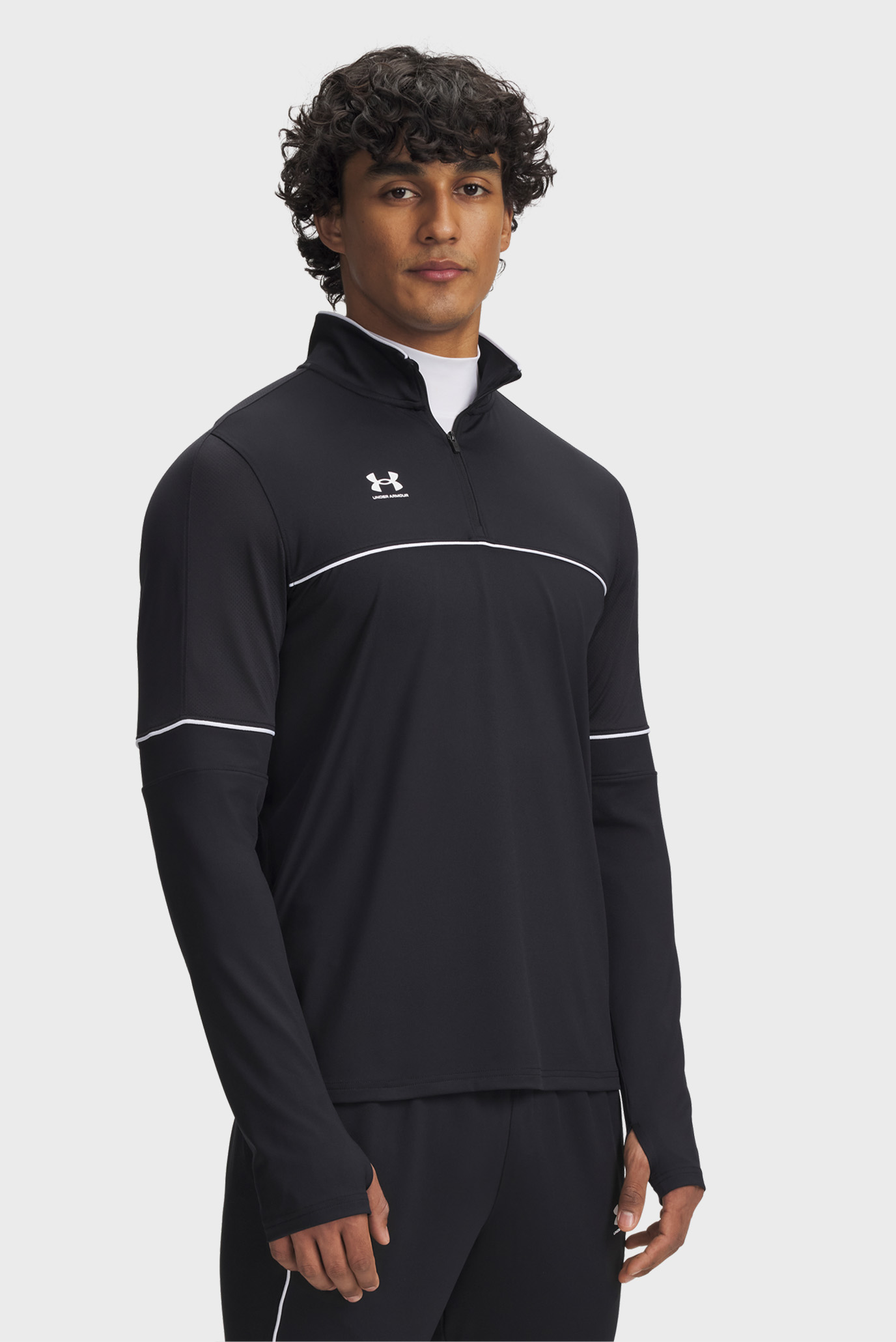 Мужская черная спортивная кофта UA M Challenger Training QZ Черный L Under Armour 6004043-001 Мужская черная спортивная кофта UA M Challenger Training QZ Черный L Under Armour 6004043-001