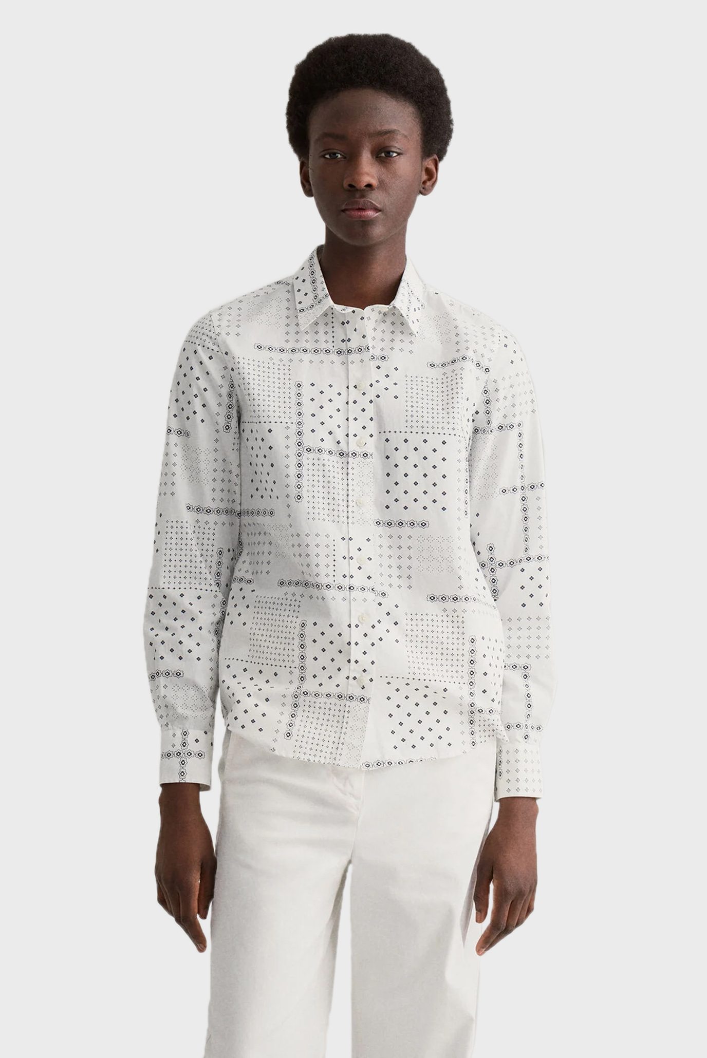 Женская белая рубашка с узором MICRO PAISLEY B.CLOTH SHIRT 1