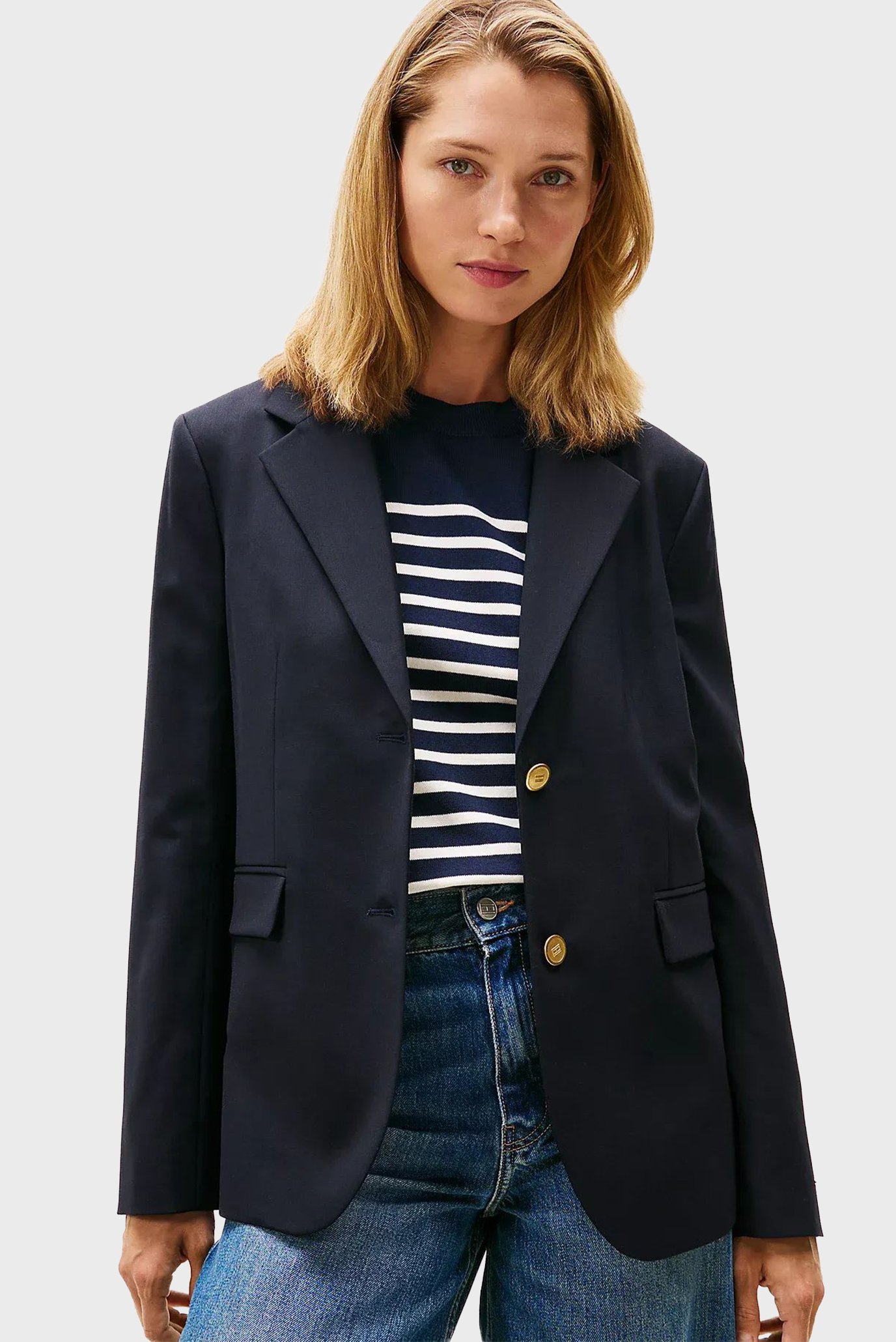 Женский темно-синий жакет TIMELESS WOOL REG Синий 36 Tommy Hilfiger WW0WW46662 Женский темно-синий жакет TIMELESS WOOL REG Синий 36 Tommy Hilfiger WW0WW46662