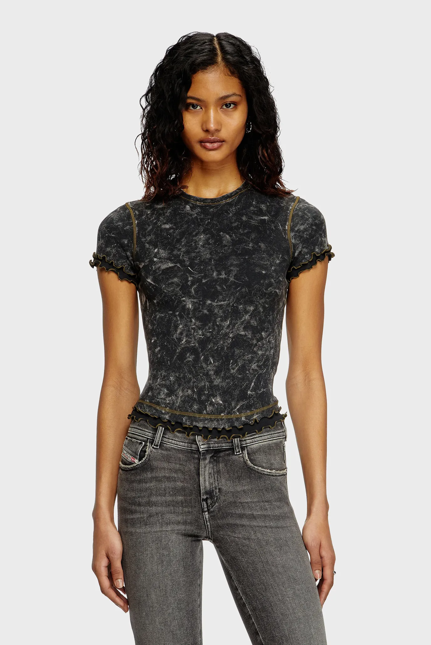 Жіночий чорний топ з візерунком T-FLU MAGLIETTA 1