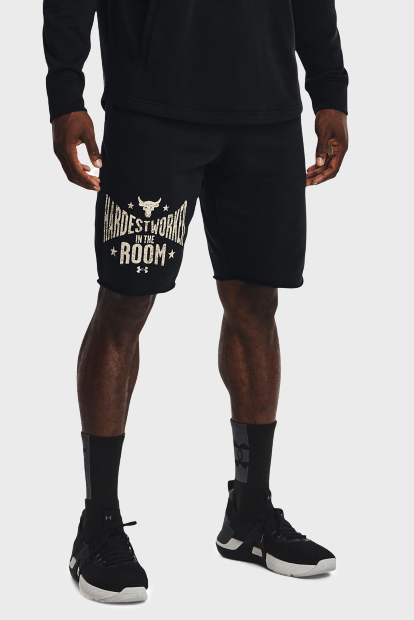 Чоловічі чорні шорти UA Pjt Rock Terry Shorts 1