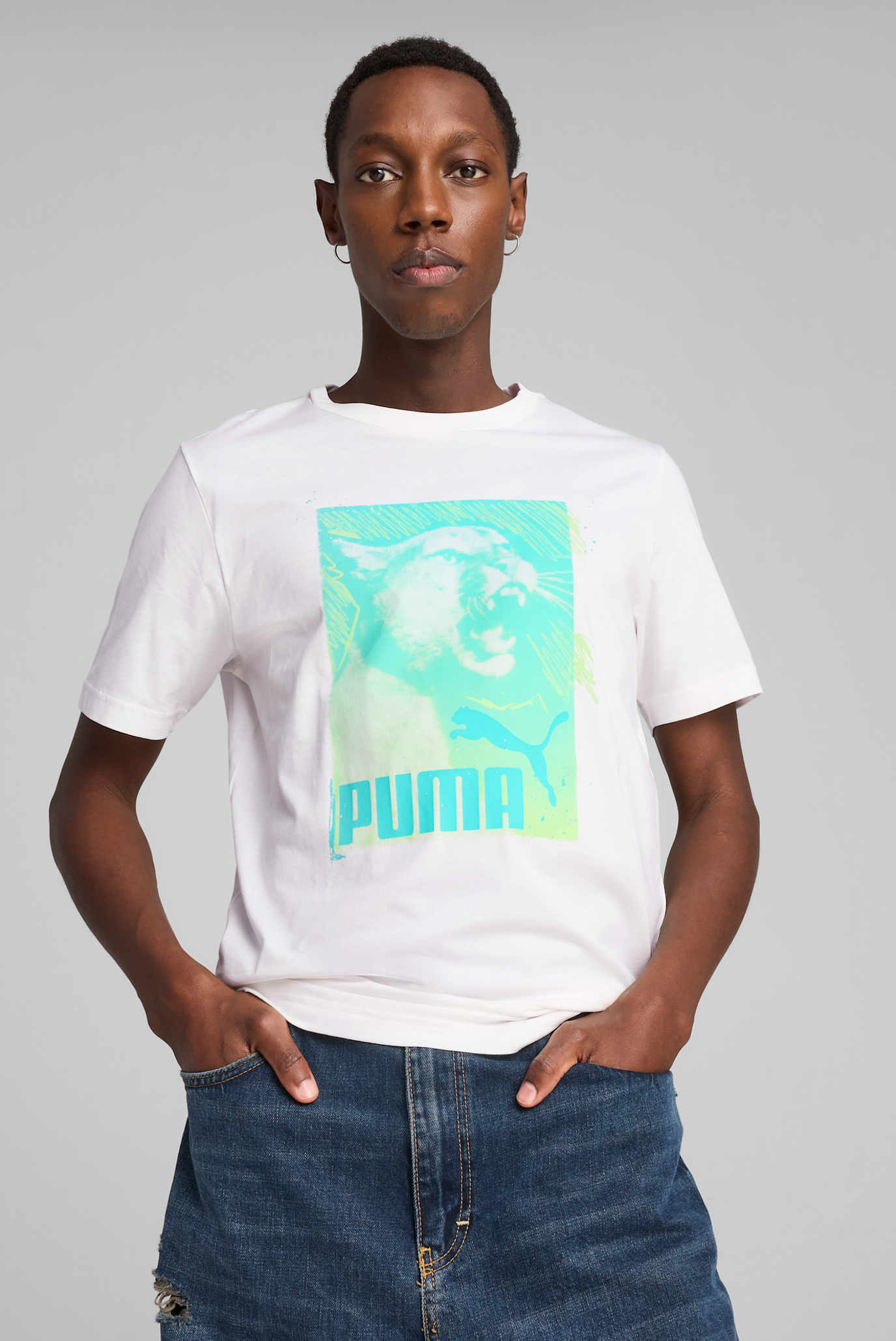 Чоловіча біла футболка Graphics Photoprint Tee Men 1