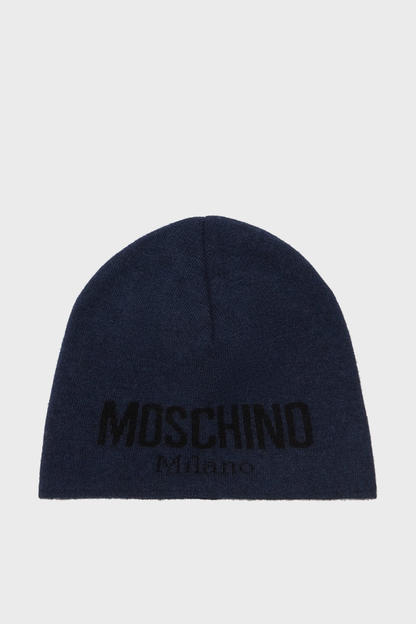 Женская темно-синяя шерстяная шапка Синий ONESIZE Moschino 60046 - M5274 Женская темно-синяя шерстяная шапка Синий ONESIZE Moschino 60046 - M5274