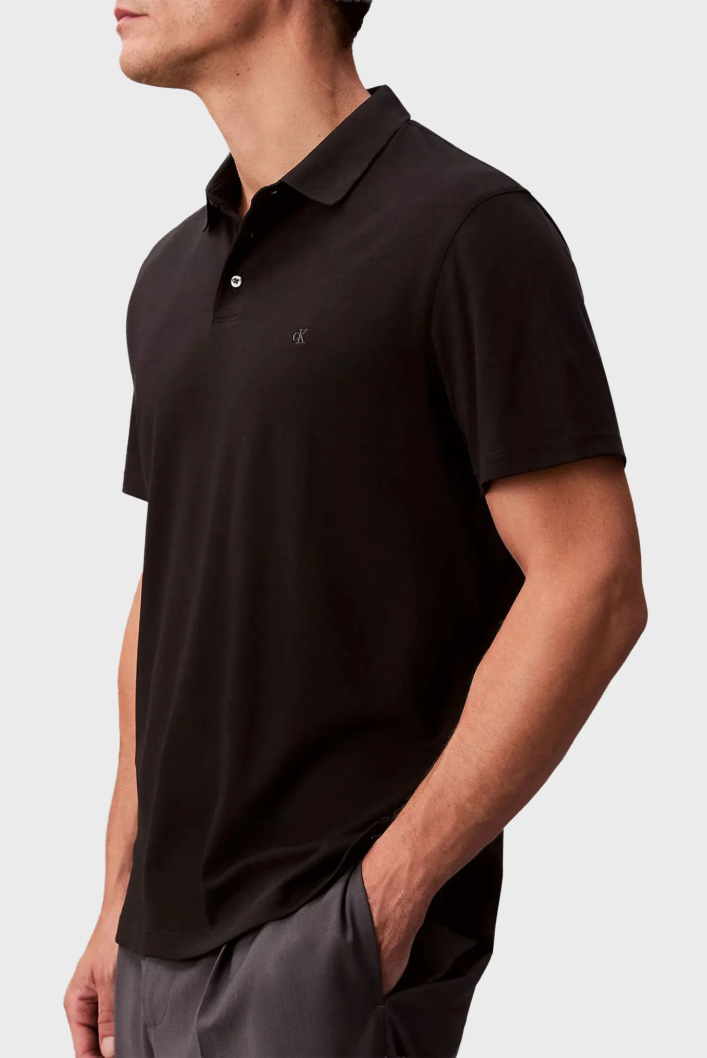 Чоловіче чорне поло SUPIMA CHEST 2