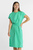 Женское зеленое льняное платье