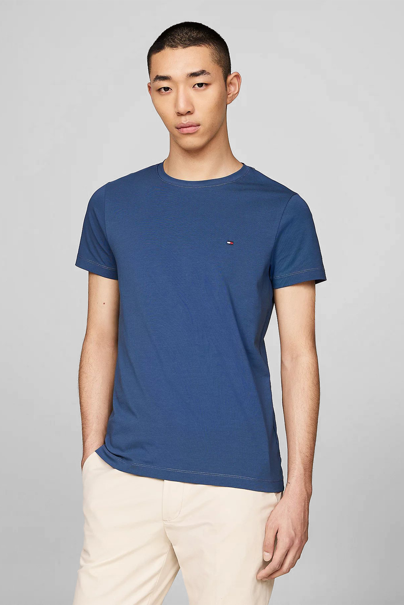Мужская синяя футболка STRETCH SLIM FIT TEE 1