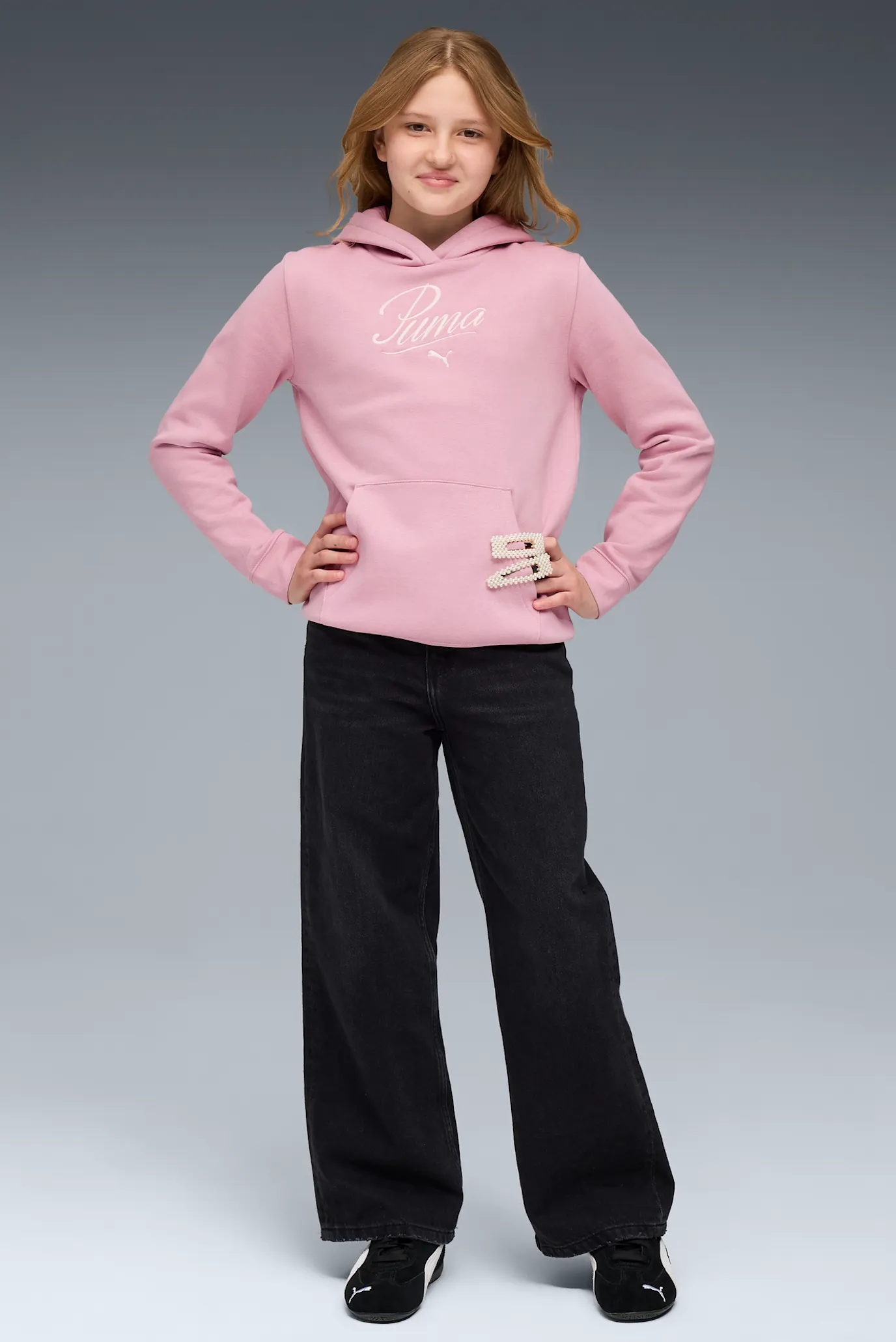 Детское розовое худи Essentials Script Hoodie Youth 2