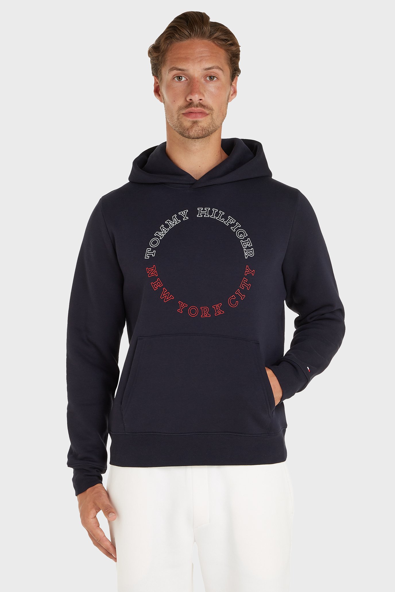 Мужское темно-синее худи MONOTYPE ROUNDALL HOODY Синий M Tommy Hilfiger MW0MW32655 Мужское темно-синее худи MONOTYPE ROUNDALL HOODY Синий M Tommy Hilfiger MW0MW32655