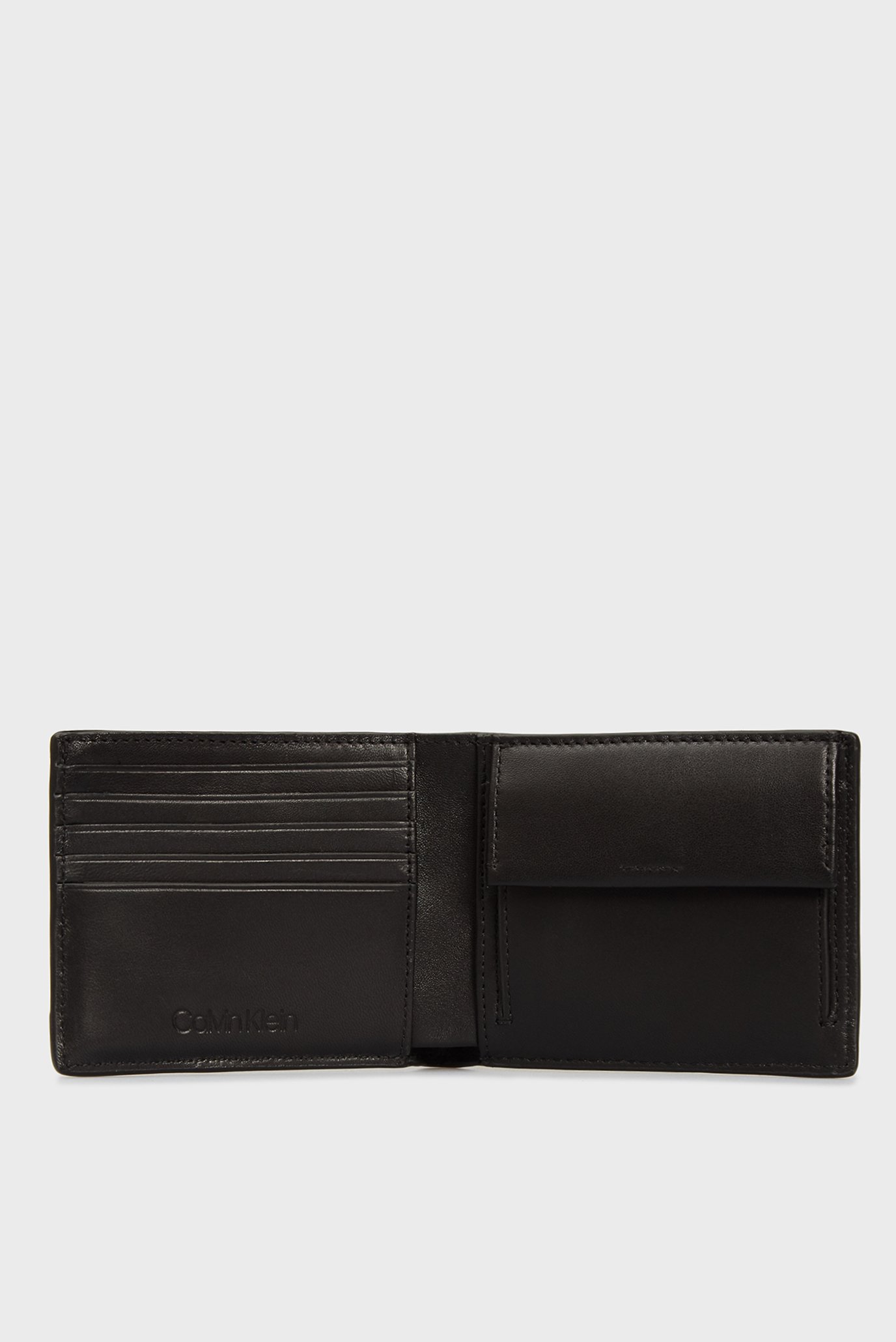 Мужской черный кожаный кошелек BIFOLD 5CC W/COIN Calvin Klein K50K507012 —  MD-Fashion