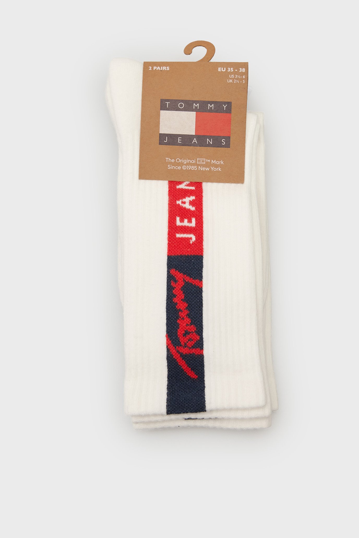 Белые носки (2 пары) TH UNI TJ SOCK 2P VERTICAL LOGO 1