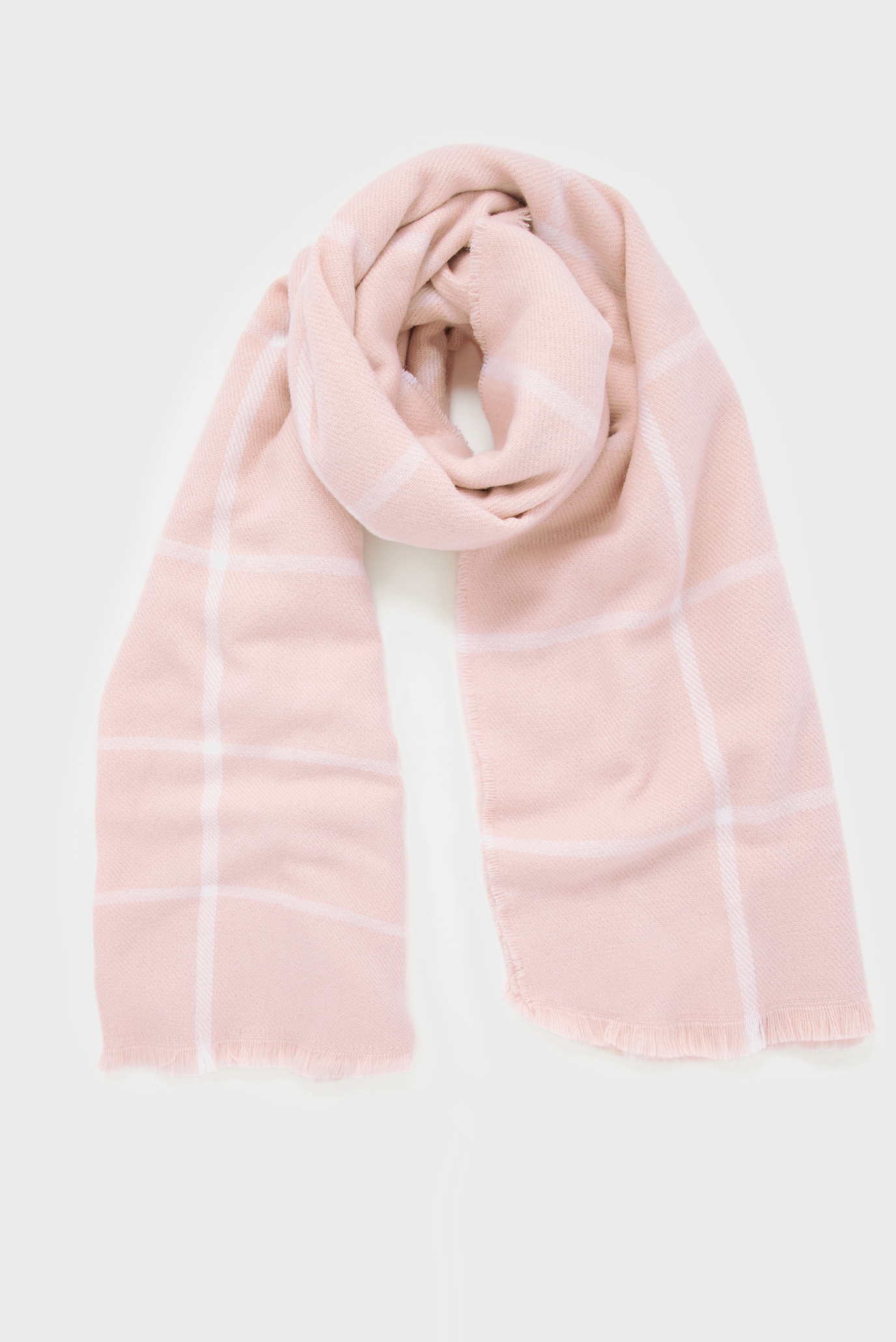 Жіночий рожевий картатий шарф 1