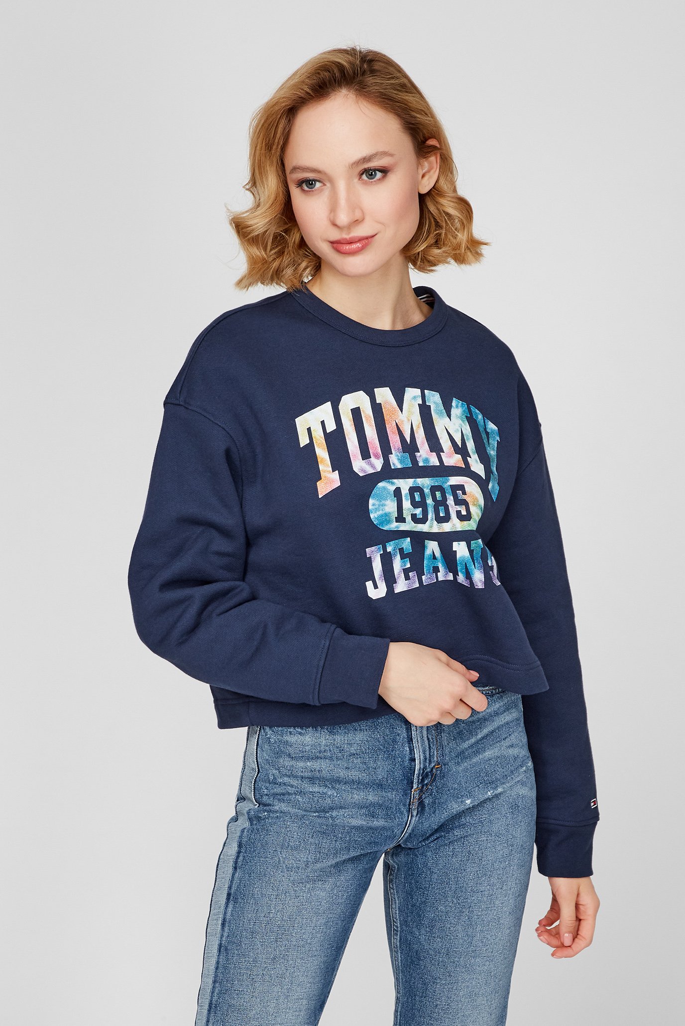 Женский темно-синий свитшот TJW CROP TIE DYE 1