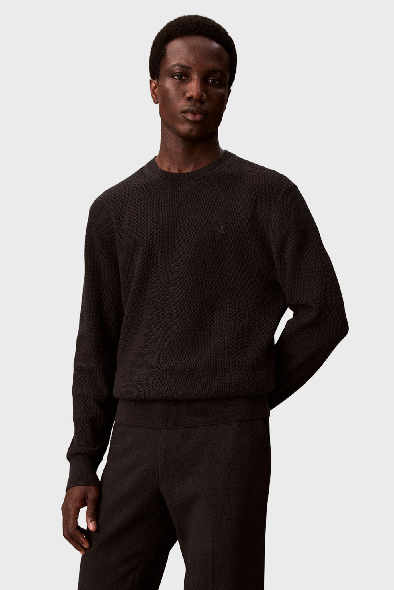 Мужской черный джемпер LS TEXTURE Черный XXL Calvin Klein LV04LB327G Мужской черный джемпер LS TEXTURE Черный XXL Calvin Klein LV04LB327G