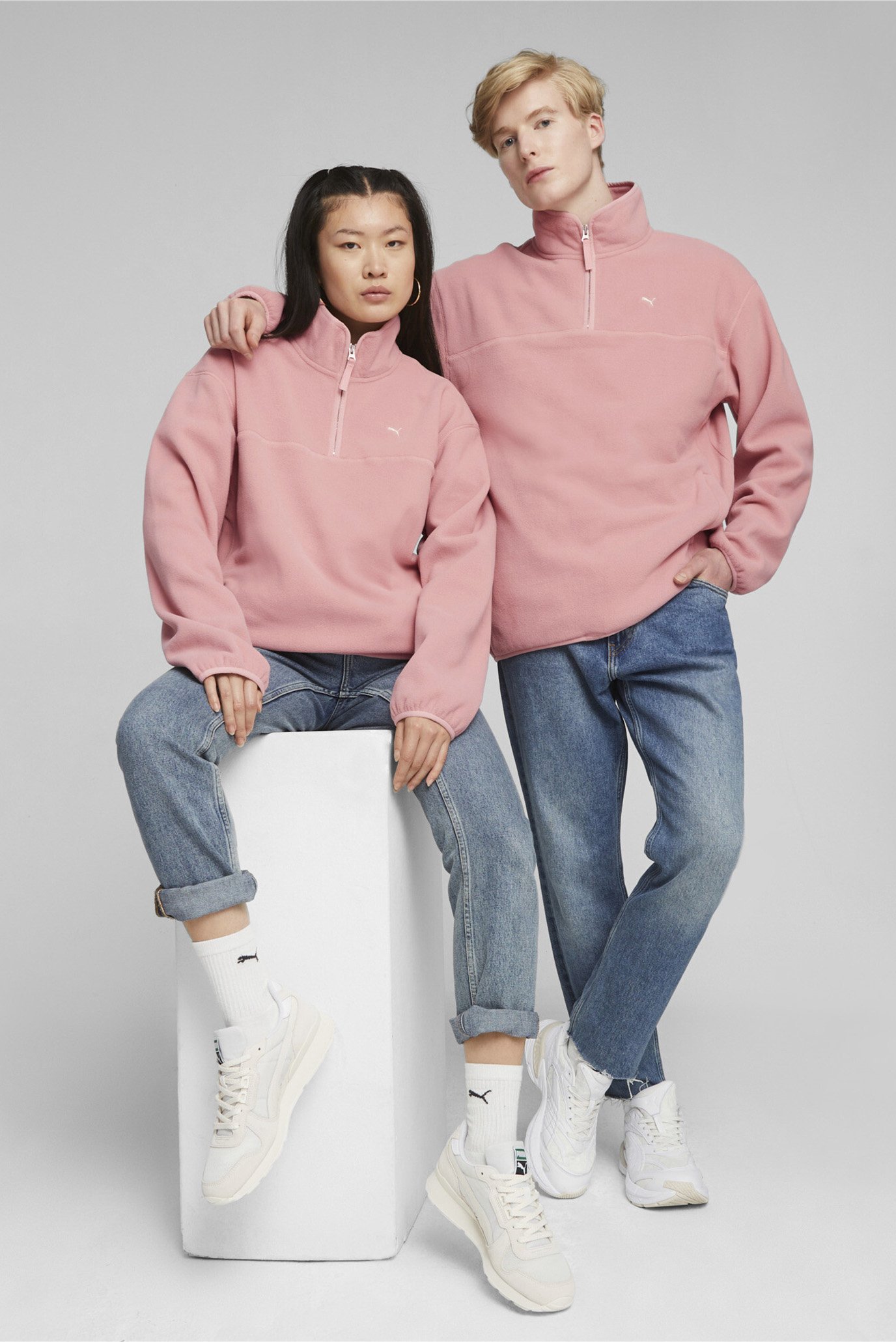 Розовая спортивная кофта MMQ Polar Fleece Sweatshirt (унисекс) 1