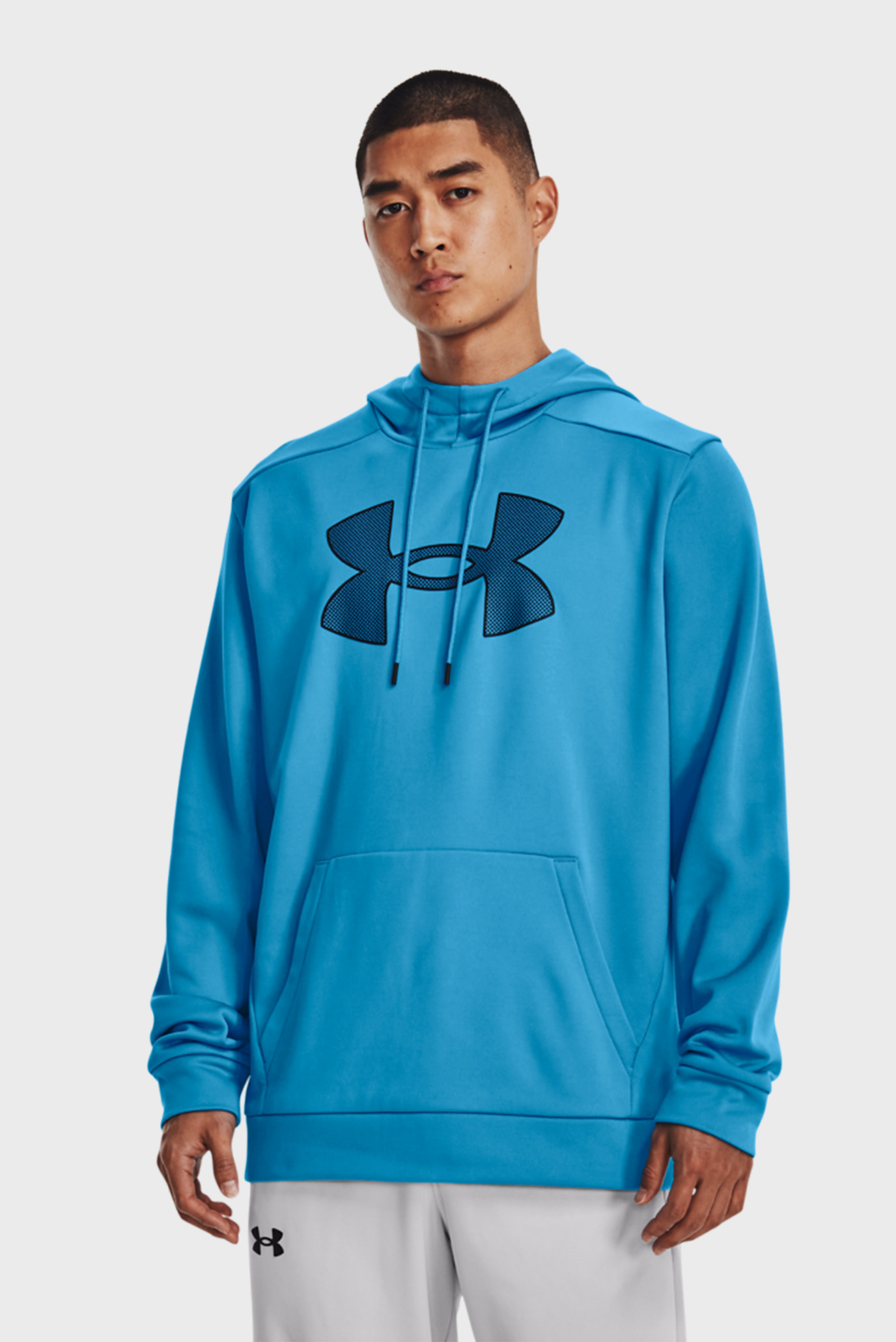 Мужское голубое худи UA Armour Fleece Big Logo HD-BLU 1