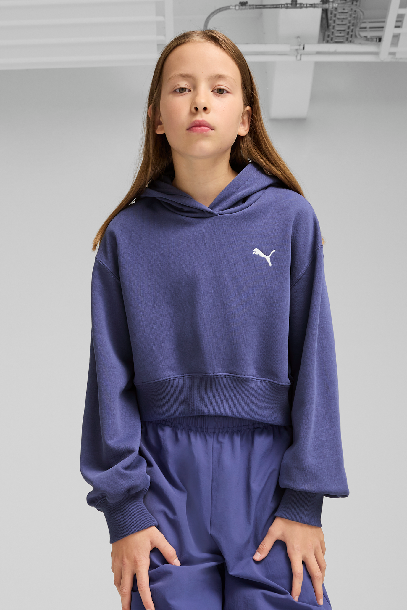 Детское синее худи WARDROBE ESS Short Length Hoodie Youth 1