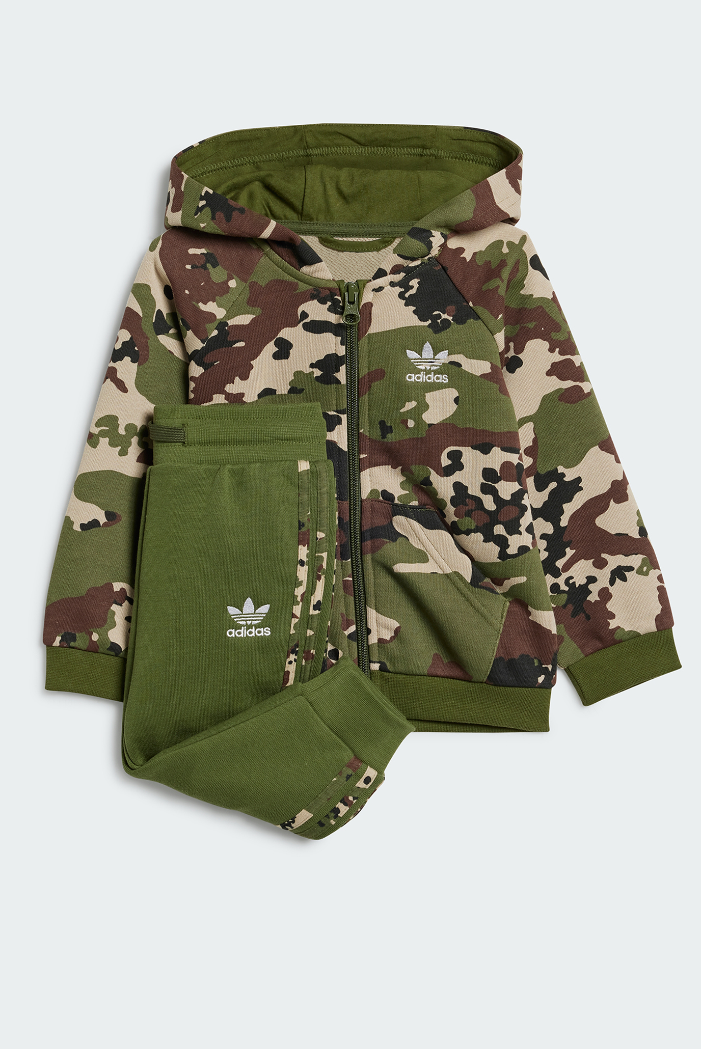 Детский зеленый спортивный костюм (худи, брюки) Camo Hoodie Full-Zip 1