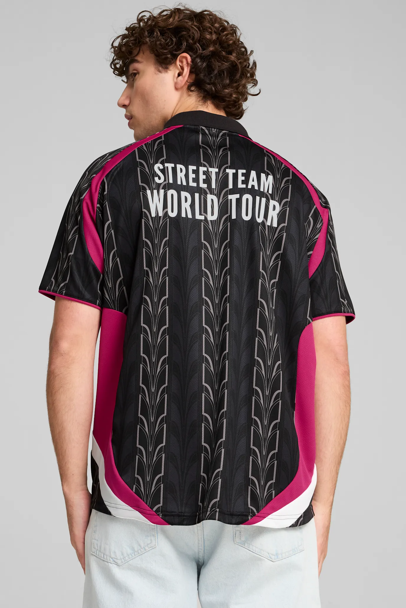 Чоловіче чорне поло з візерунком PUMA x MÁS TIEMPO Jersey Men 3