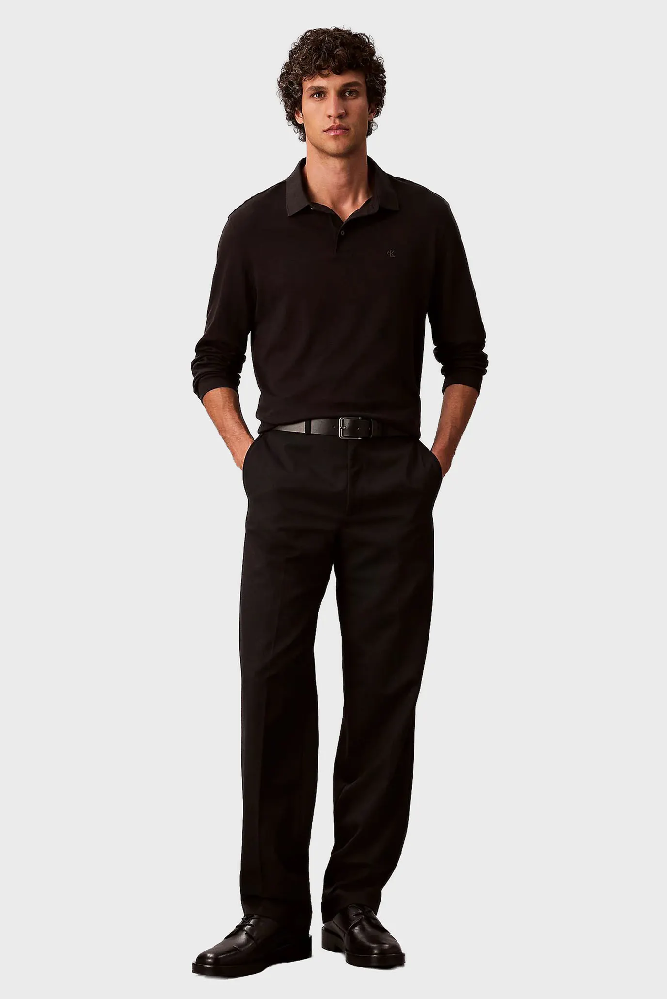 Мужское черное поло LS SUPIMA COTTON SOLID 2