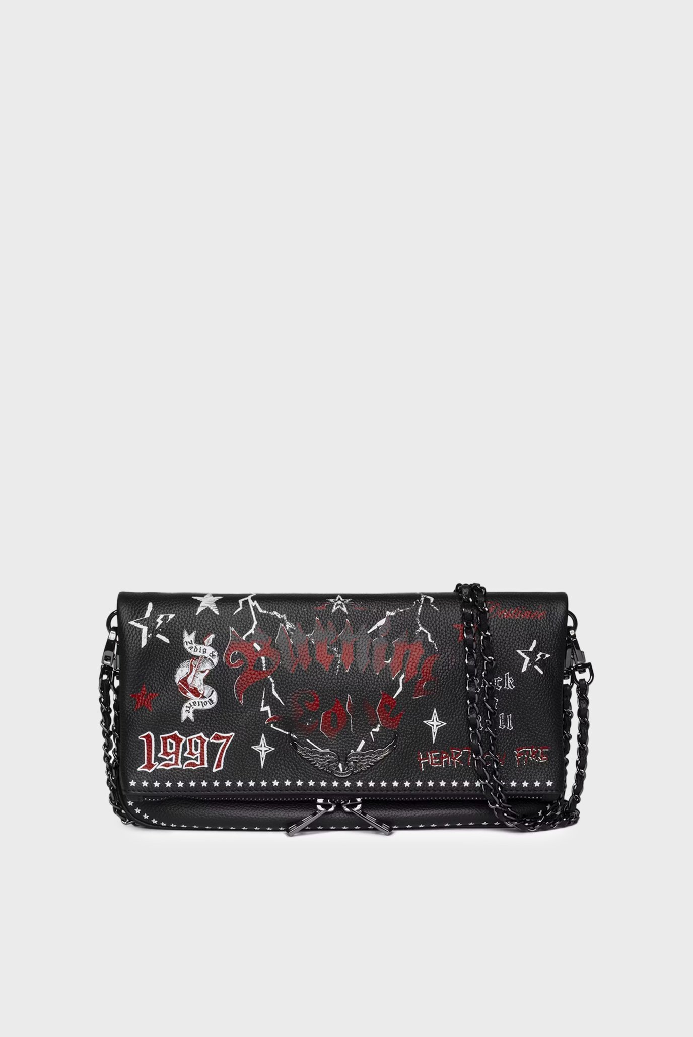 Женский черный кожаный клатч Rock Punk Черный ONESIZE ZADIG&VOLTAIRE LWBA04029_BLACK Женский черный кожаный клатч Rock Punk Черный ONESIZE ZADIG&VOLTAIRE LWBA04029_BLACK