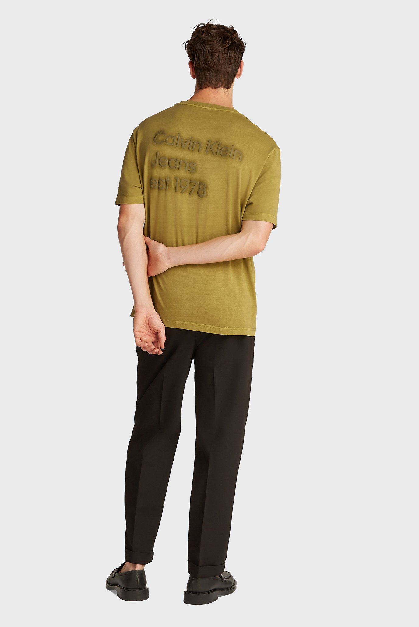 Мужская горчичная футболка WASHED PUFF PRINT Желтый L Calvin Klein Jeans J30J327078 Мужская горчичная футболка WASHED PUFF PRINT Желтый L Calvin Klein Jeans J30J327078