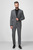 Мужской серый шерстяной костюм в клетку (пиджак, брюки)