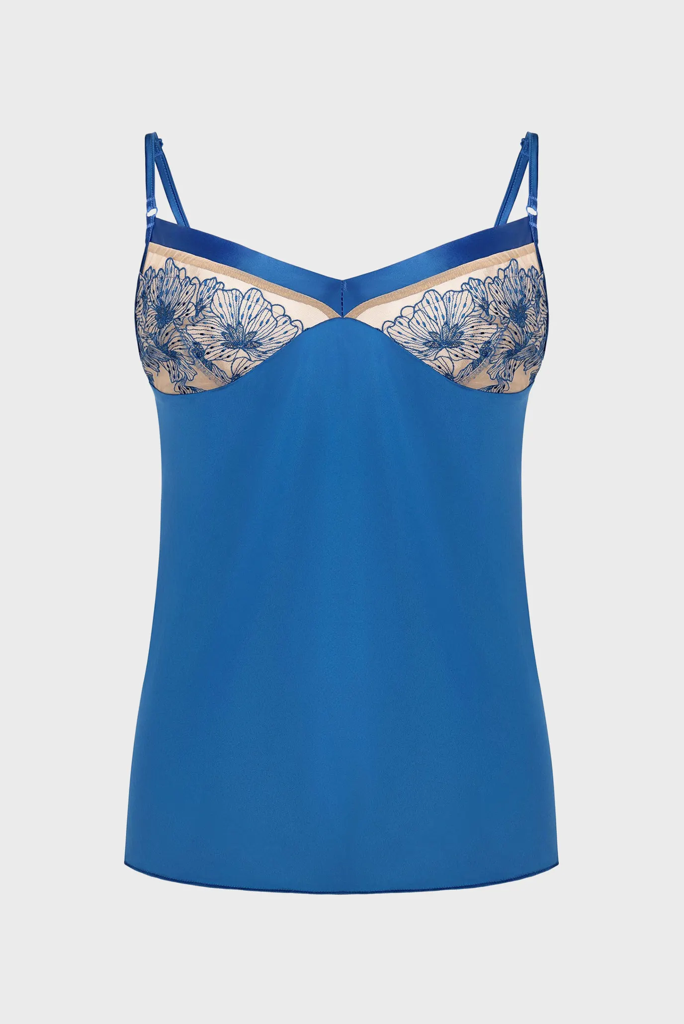 Жіноча синя піжама (топ, шорти) 2