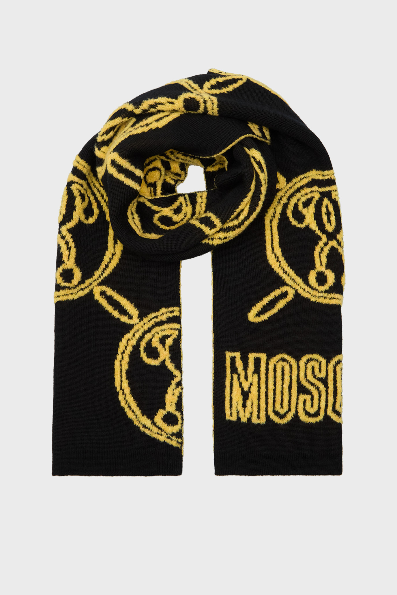 Женский шерстяной шарф с узором Разноцветный ONESIZE Moschino 30714 - M2565 Женский шерстяной шарф с узором Разноцветный ONESIZE Moschino 30714 - M2565
