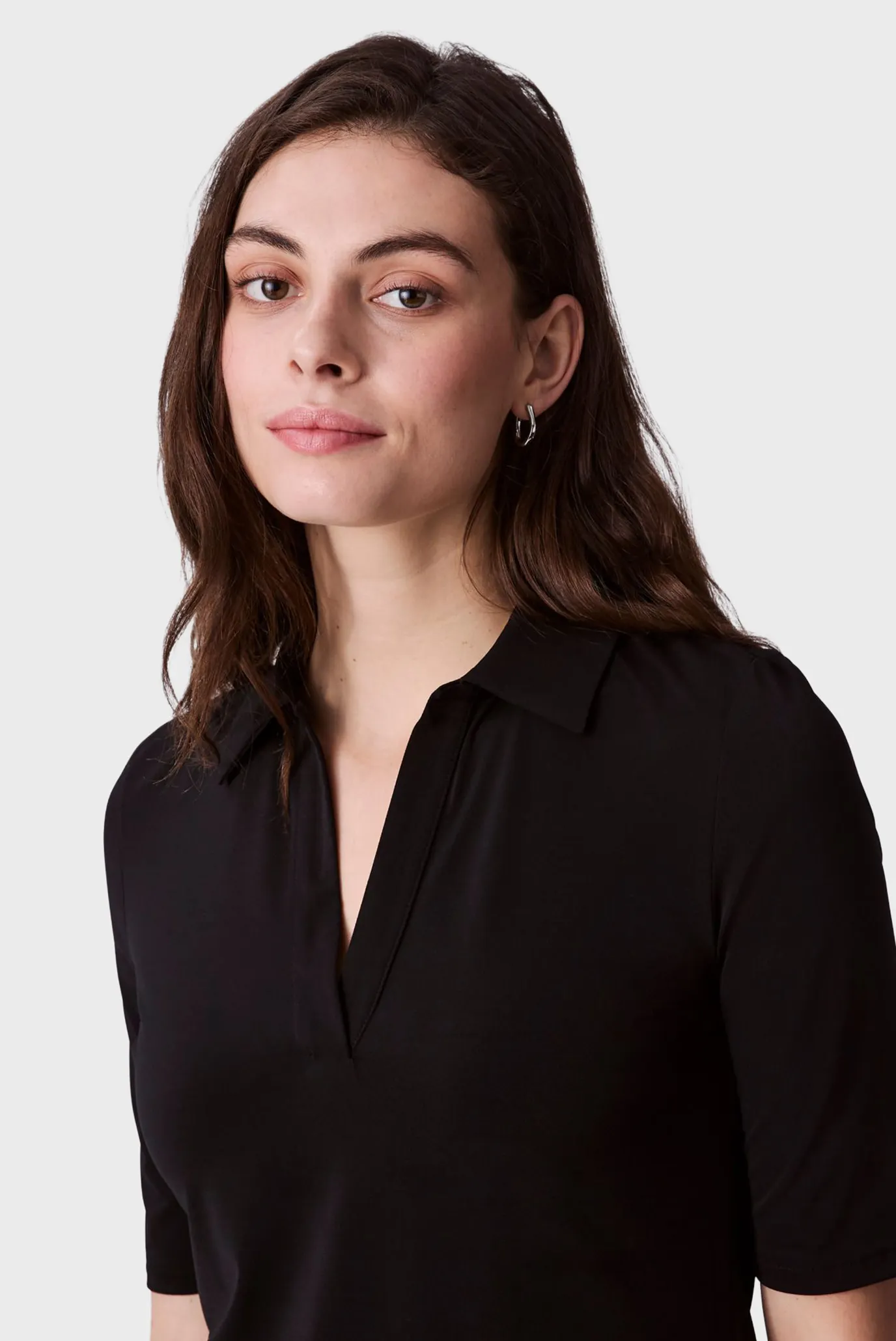 Жіноче чорне поло HS CREPE JERSEY POLO 5