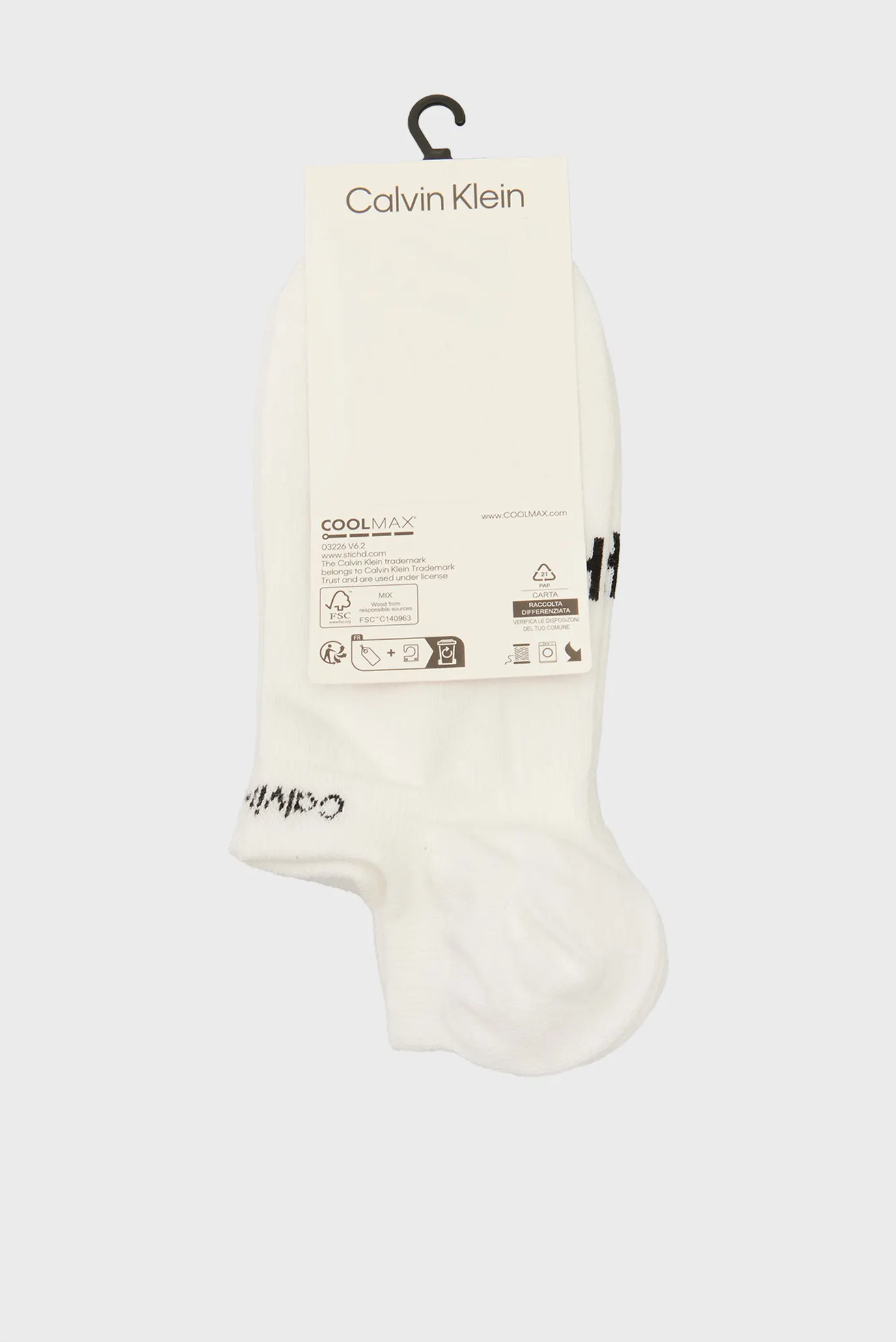 Жіночі білі шкарпетки (2 пари) CK WOMEN SNEAKER 2P GRIPPER 2