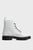 Женские белые кожаные ботинки IRIDESCENT EYELETS  FLAT