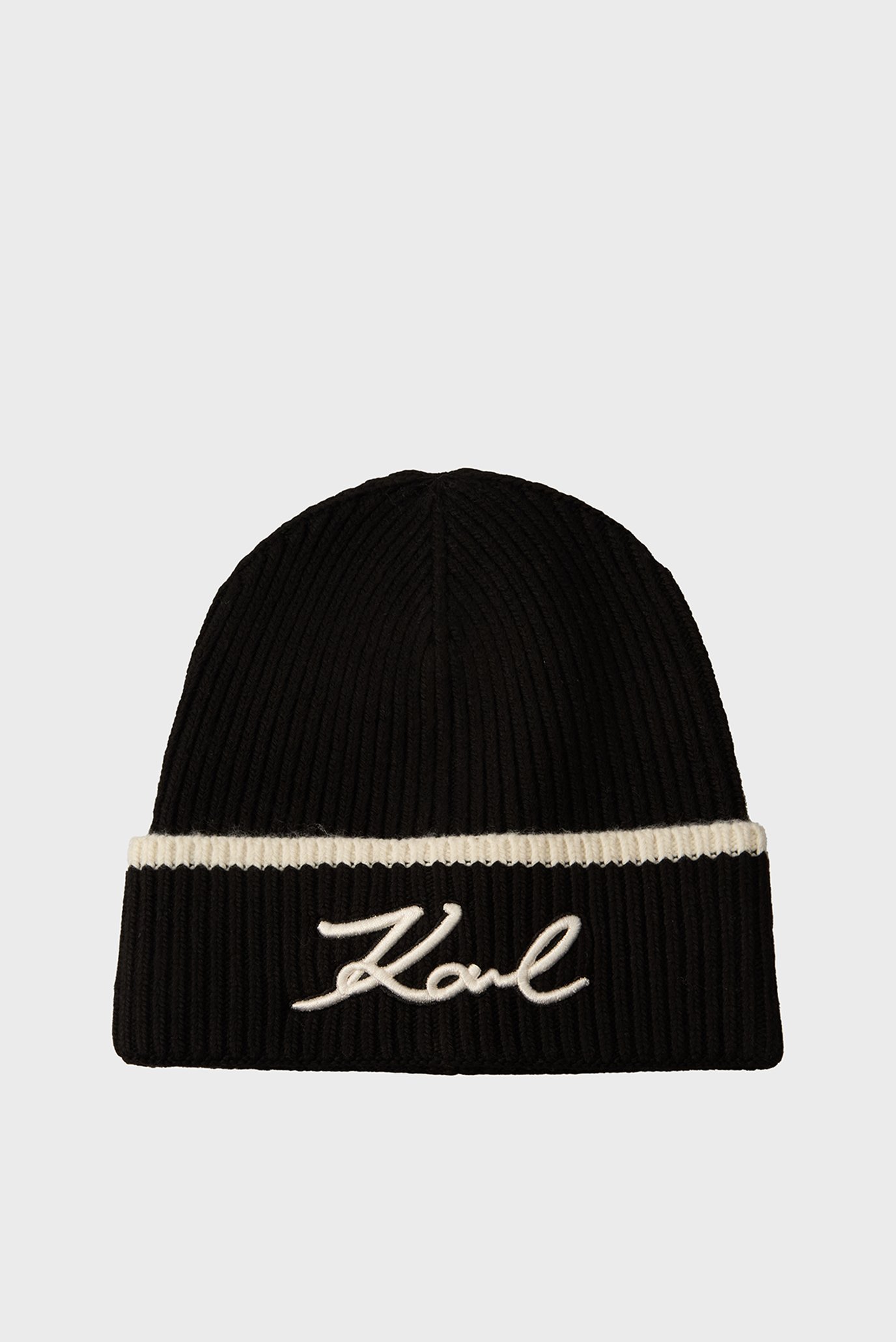 Женская черная шапка K SIGNATURE BEANIE 1