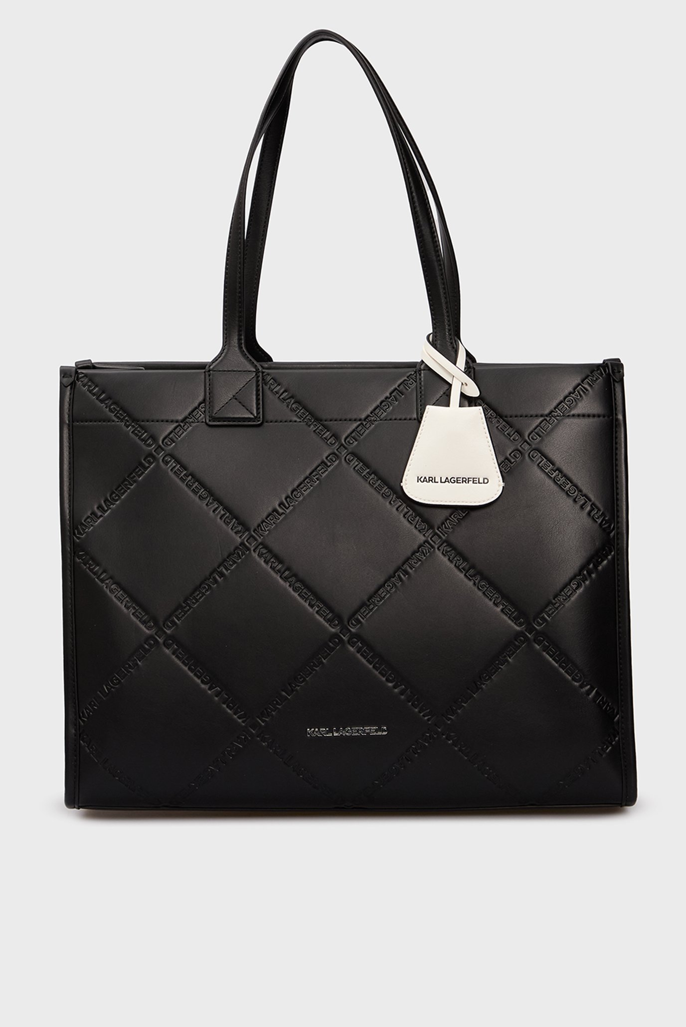 Жіноча чорна сумка з візерунком K SKUARE LG TOTE EMBOSSED 1