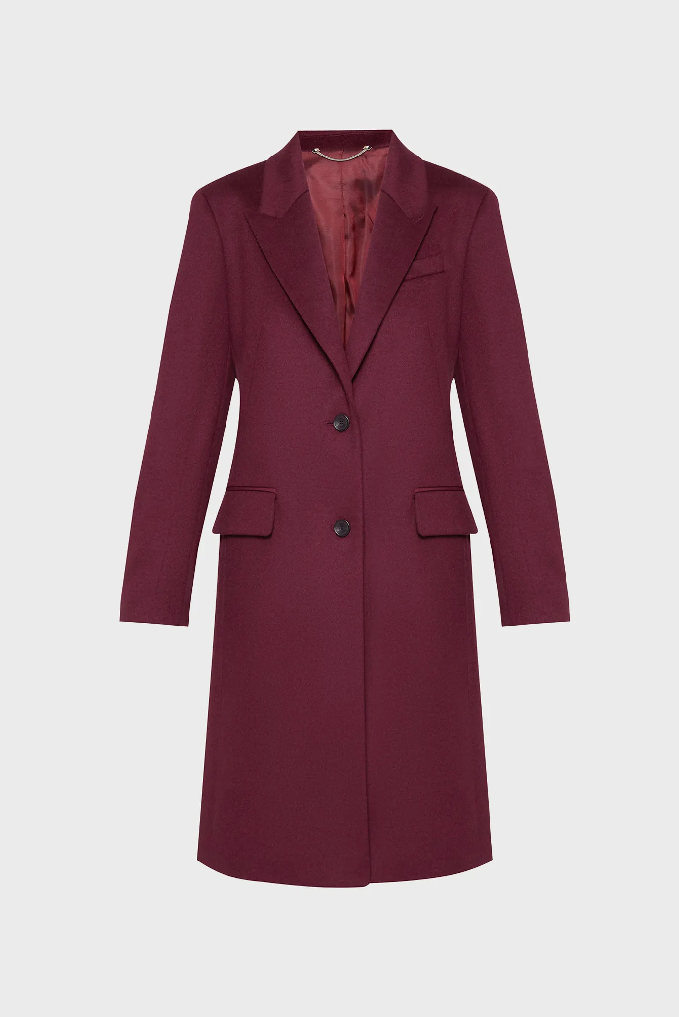 Жіноче бордове вовняне пальто 5