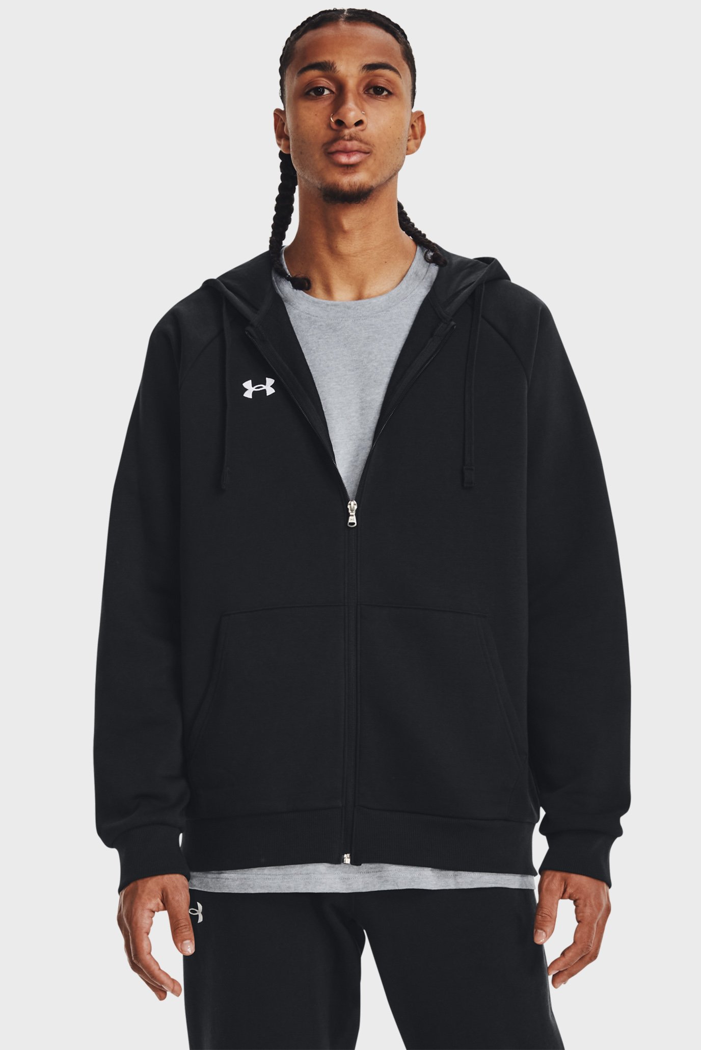 UA Rival Fleece FZ Hoodie Under Armour 1379767 001 MD Fashion