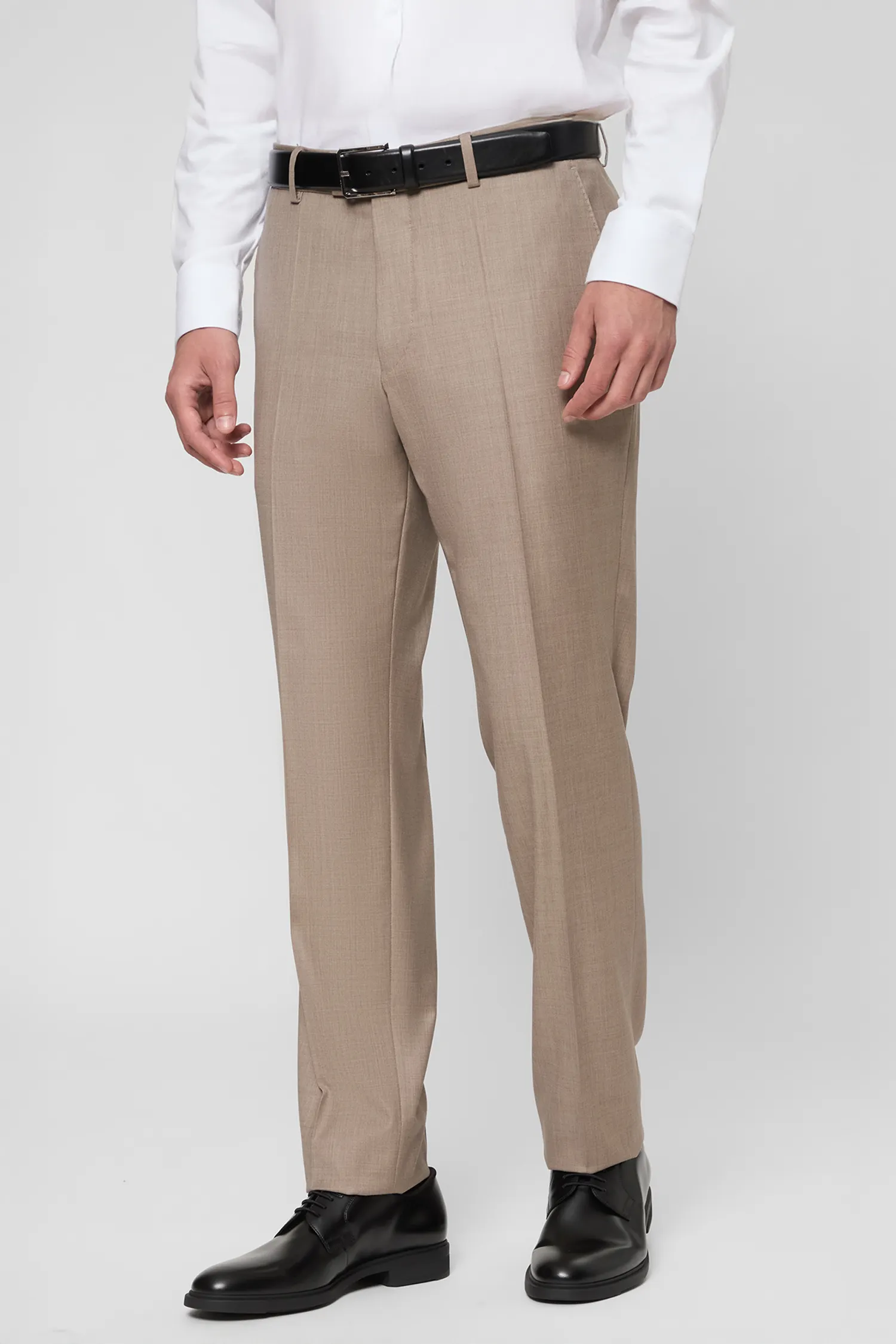 Мужской бежевый шерстяной костюм (пиджак, брюки) 4