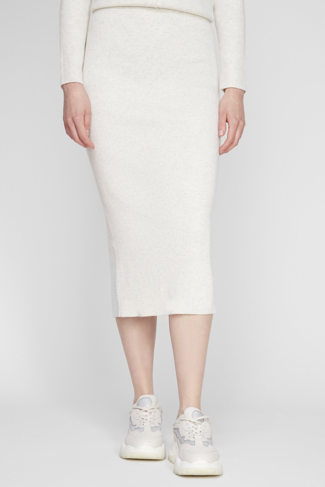 Женская белая юбка ESSENTIAL RIB 1