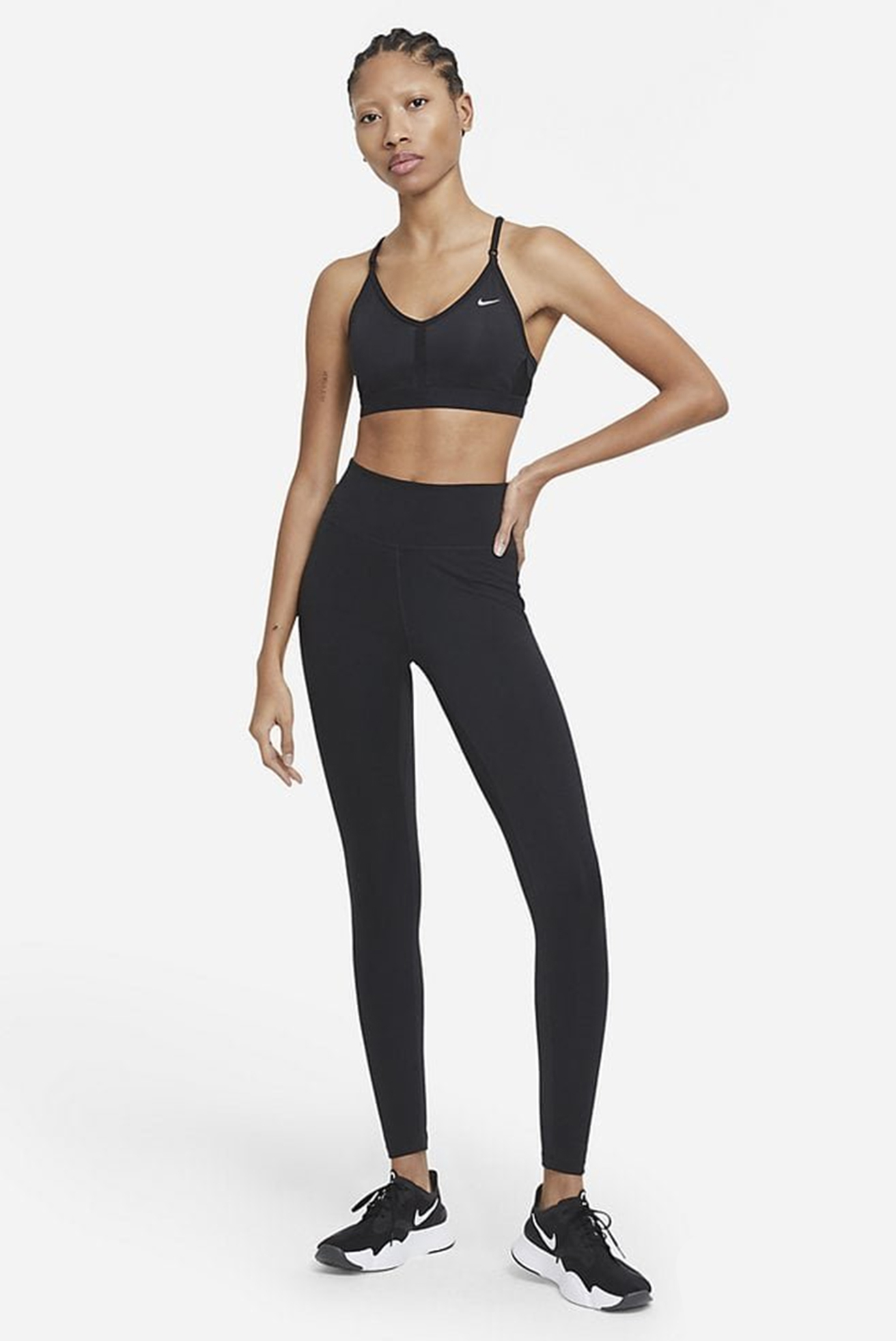 Топ женский Nike Indy Bra V-Neck black/black/black/white