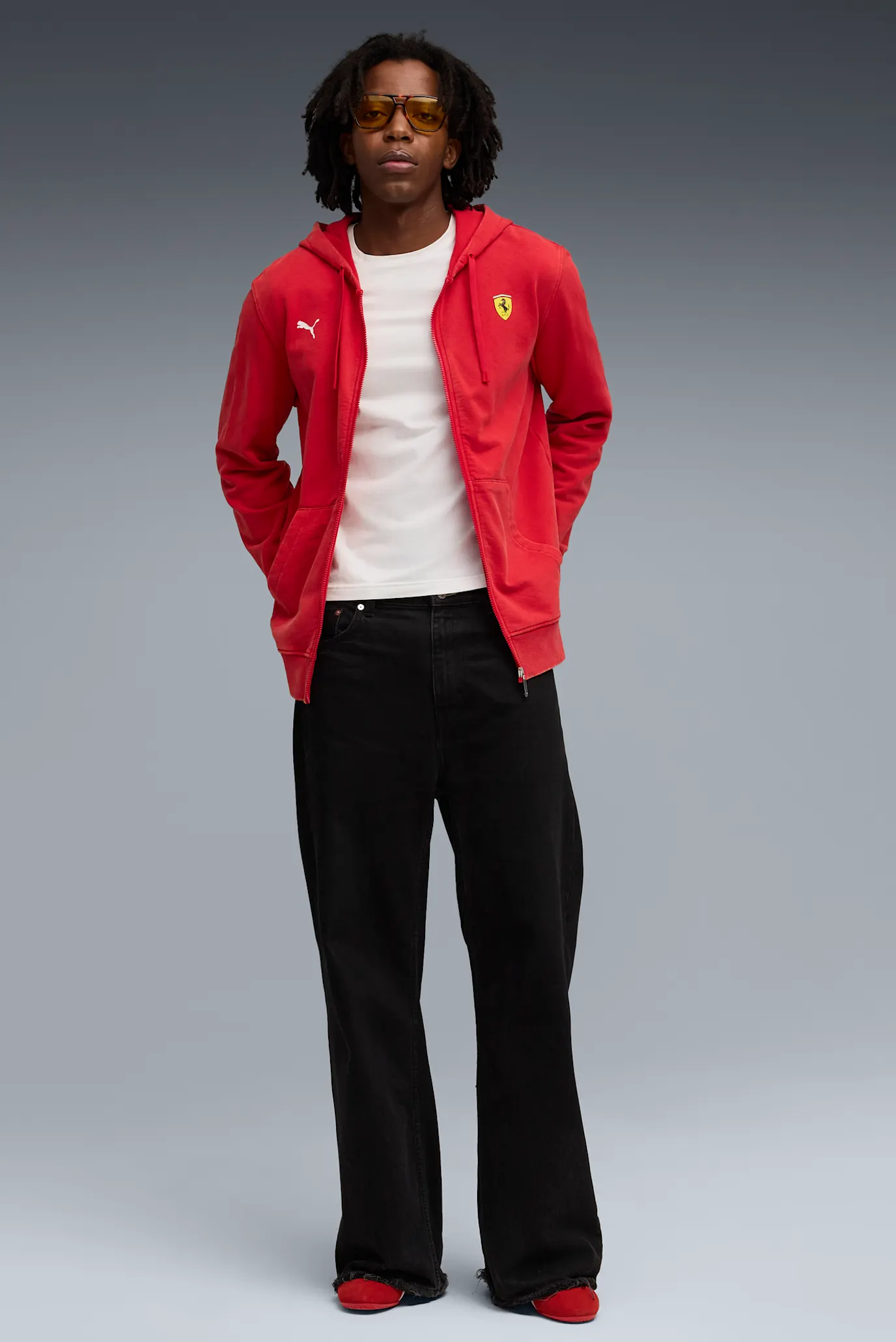 Мужское красное худи Scuderia Ferrari Sportswear Hooded Sweat Jacket Men 2