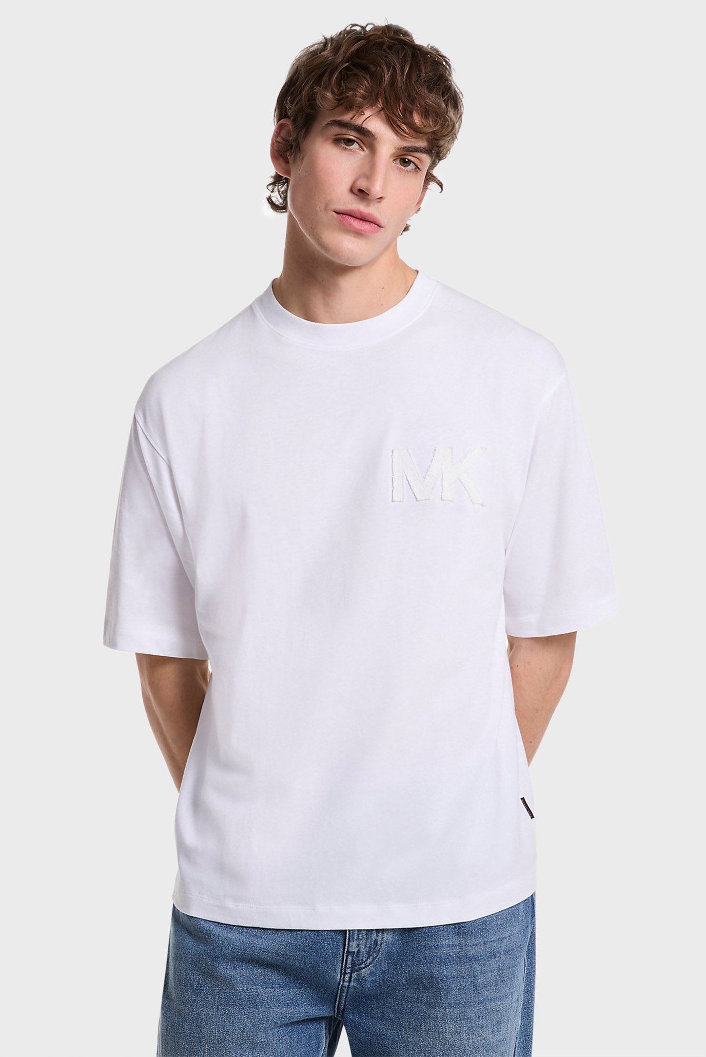 Мужская белая футболка MK APPLIQUE TEE Белый XXL Michael Kors CS552HY1V2 Мужская белая футболка MK APPLIQUE TEE Белый XXL Michael Kors CS552HY1V2