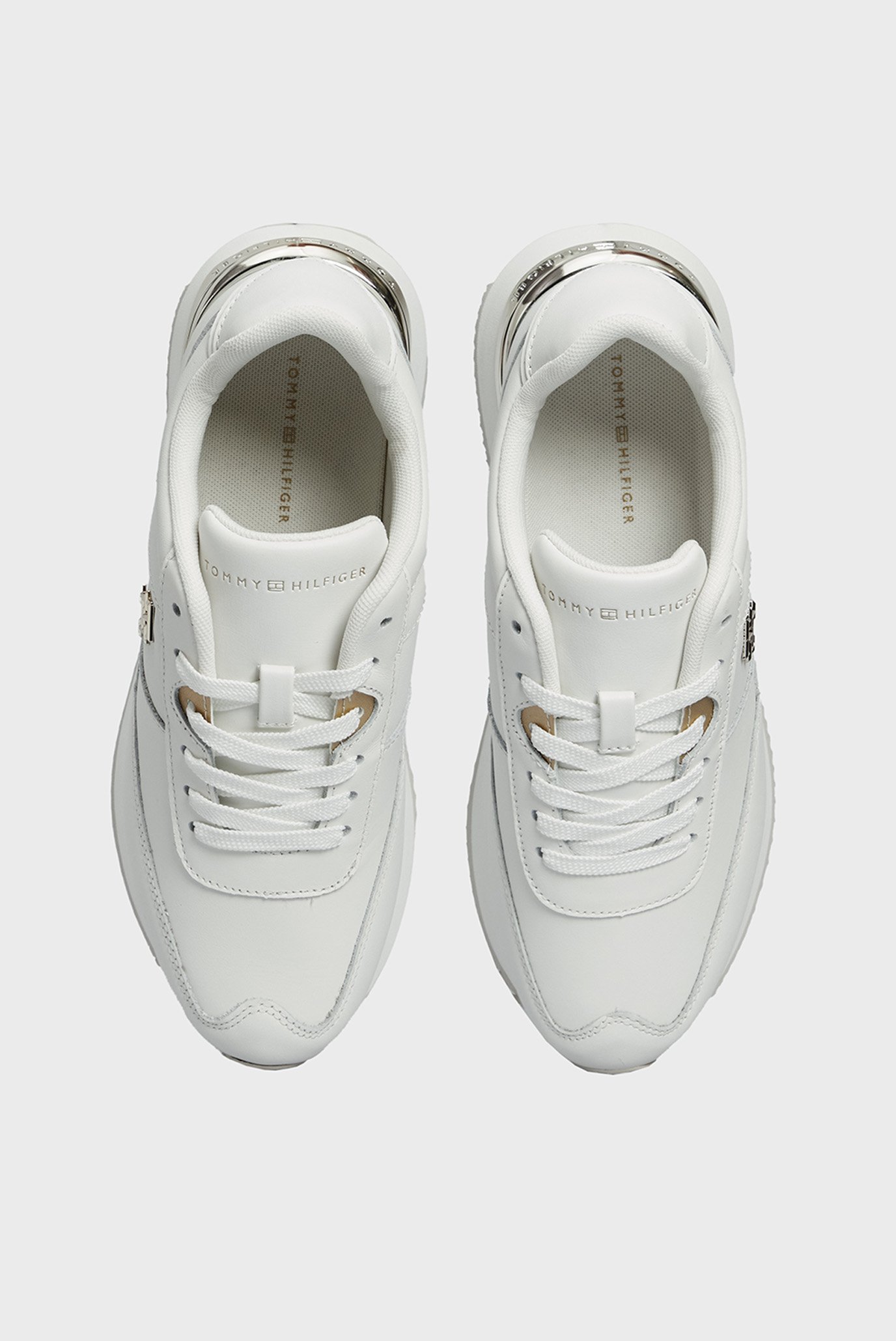 Женские белые кожаные кроссовки TH ELEVATED FEMININE RUNNER HW Tommy ...