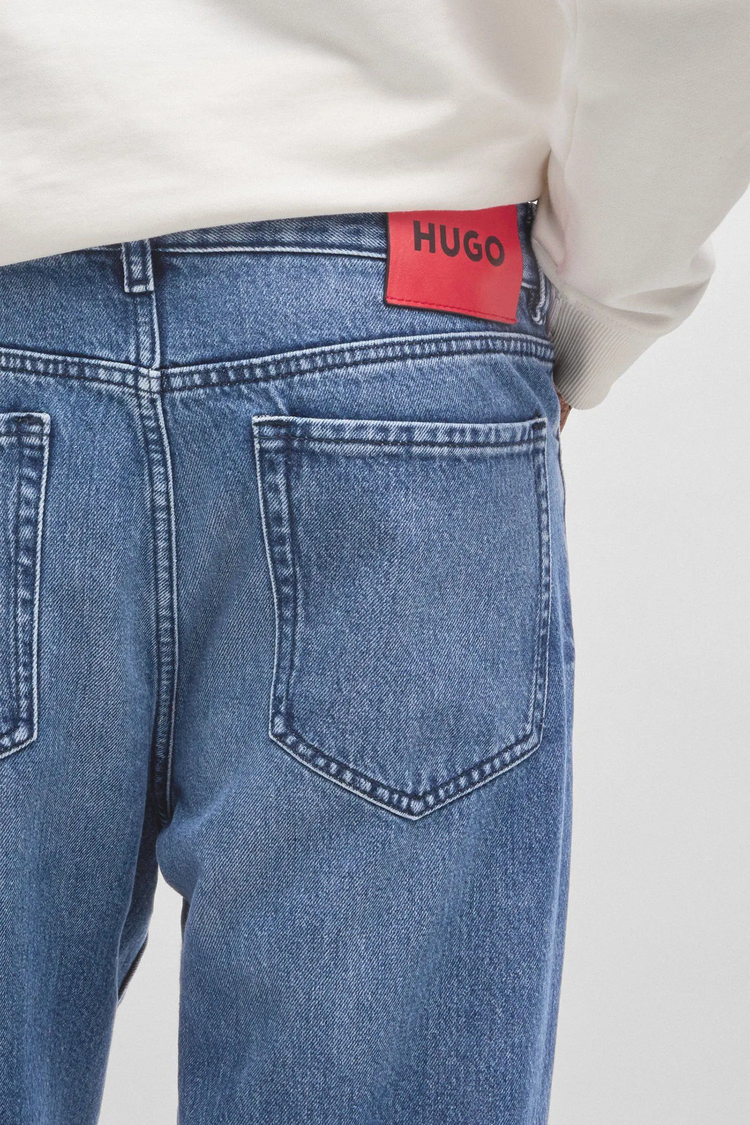 Мужские синие джинсы 4