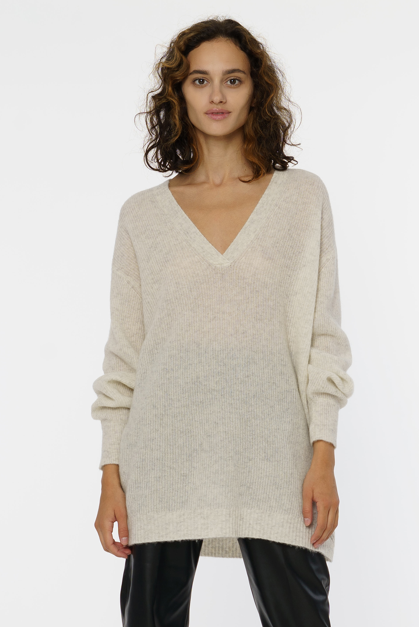 Женский серый пуловер 1