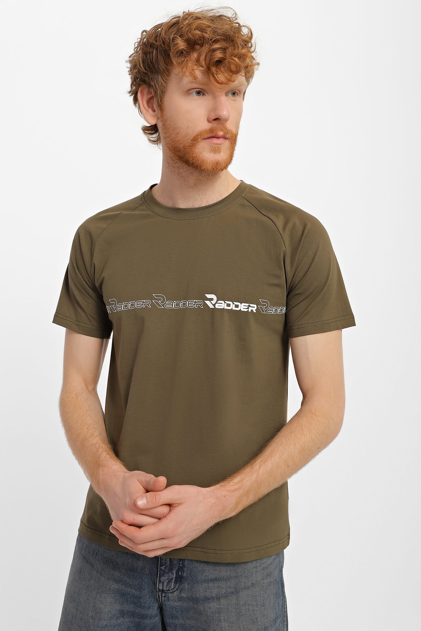 Мужская оливковая футболка Bangs 1